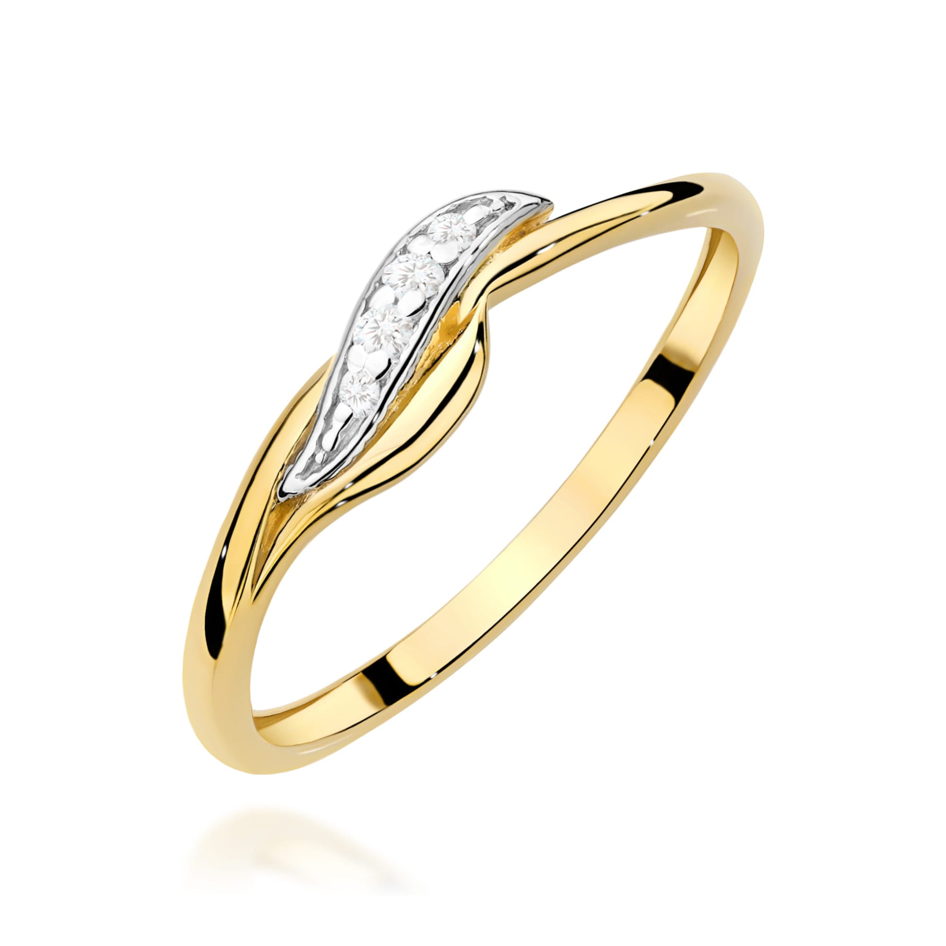 Inel Aur 9K cu Diamante Naturale 0.05 ct
