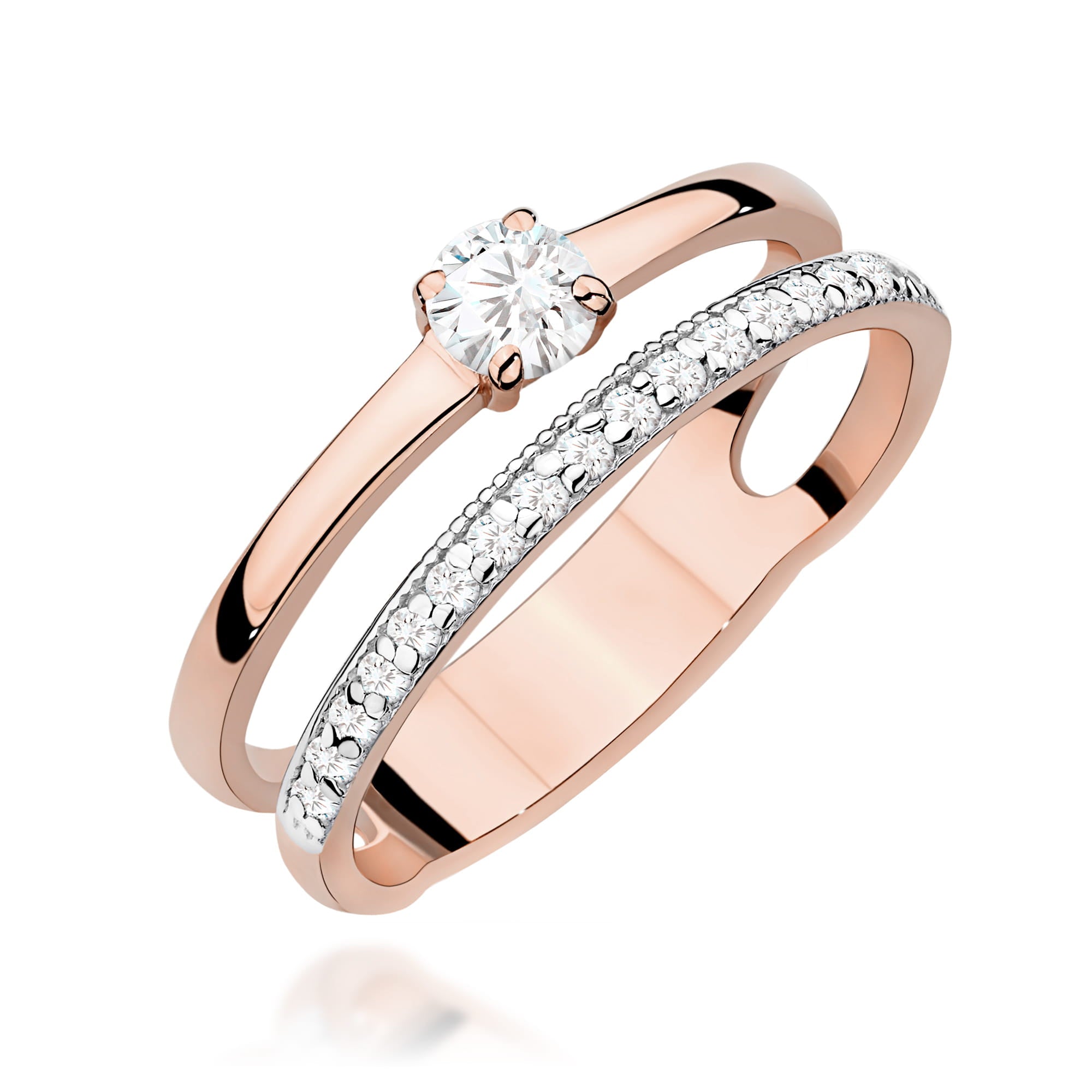 Inel Aur 14K cu Diamant Cultivat în Laborator