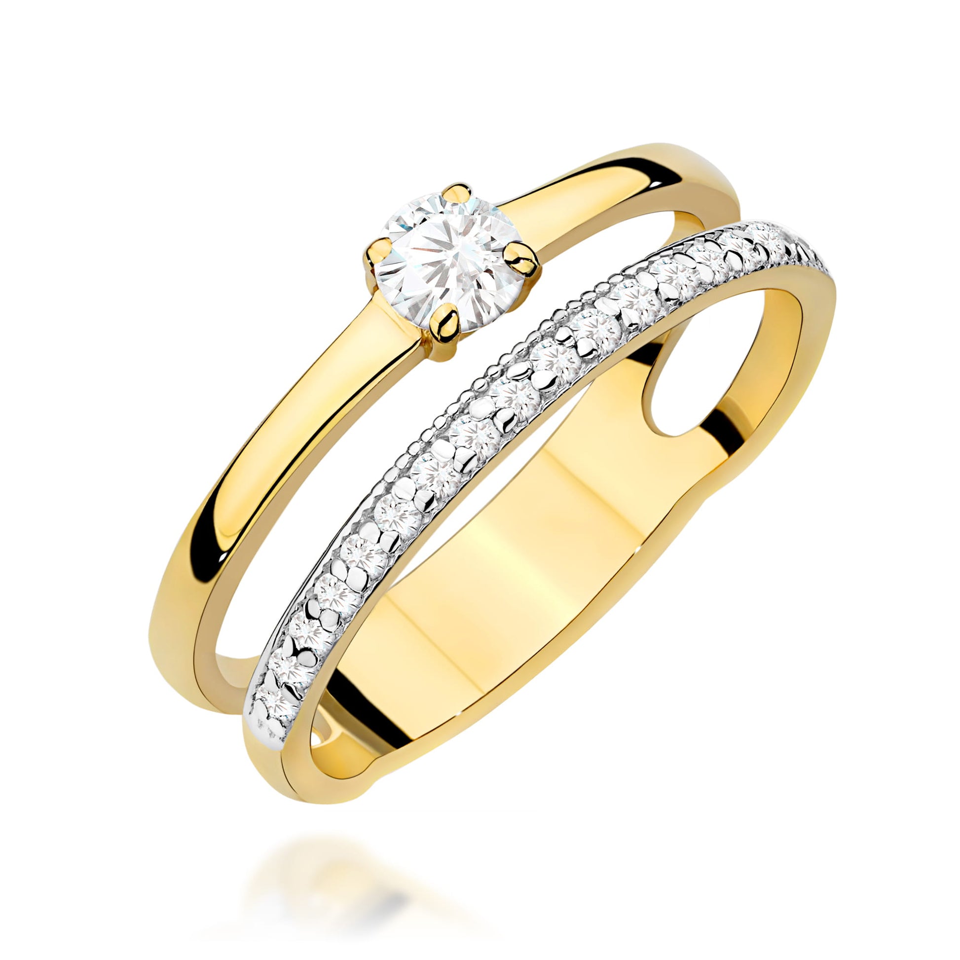 Inel Aur 9K cu Diamante de Laborator 0.41 ct