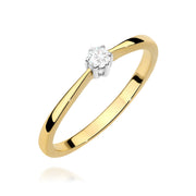 Inel Aur 9K cu Diamant Natural 0.10 ct