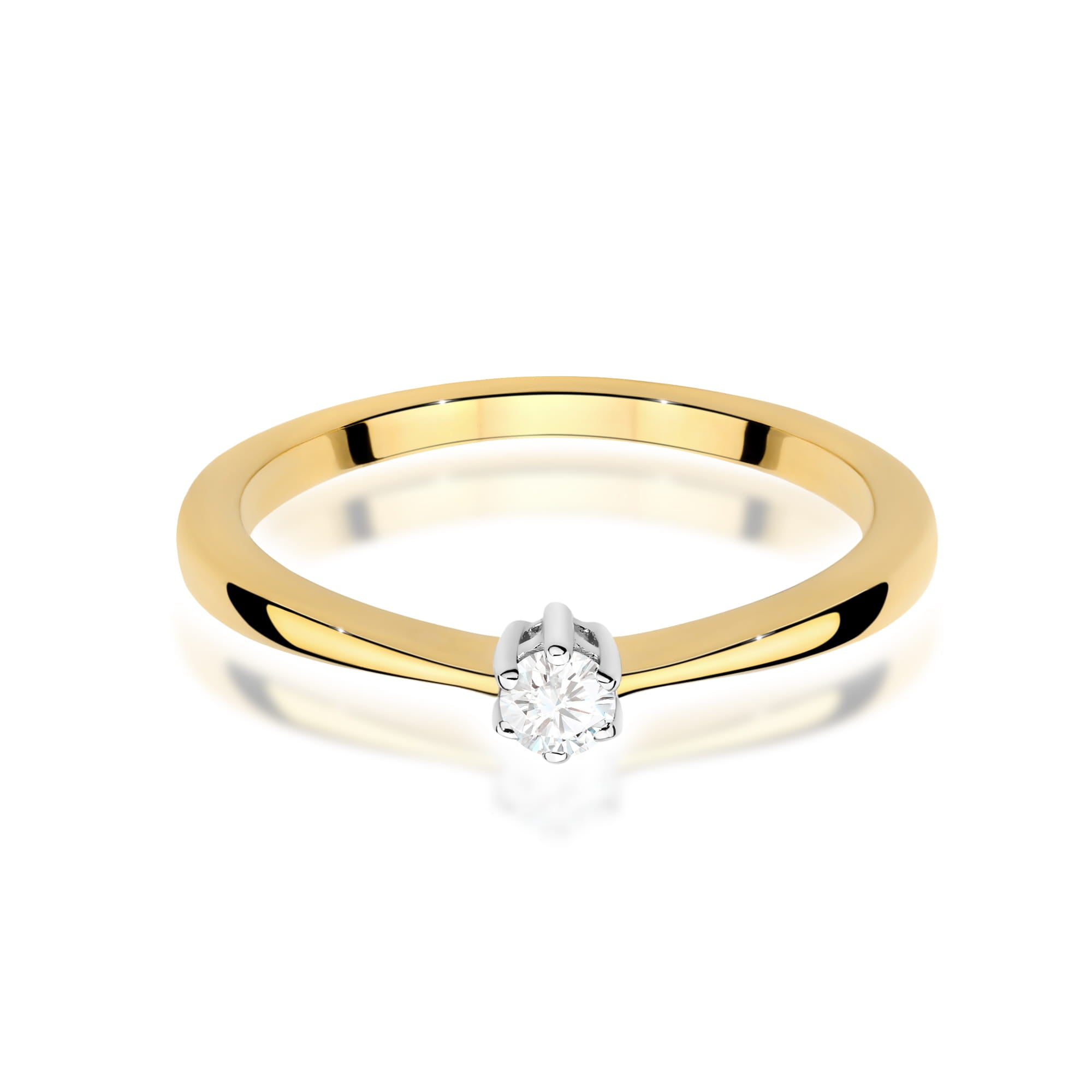 Inel Aur 9K cu Diamant Natural 0.10 ct
