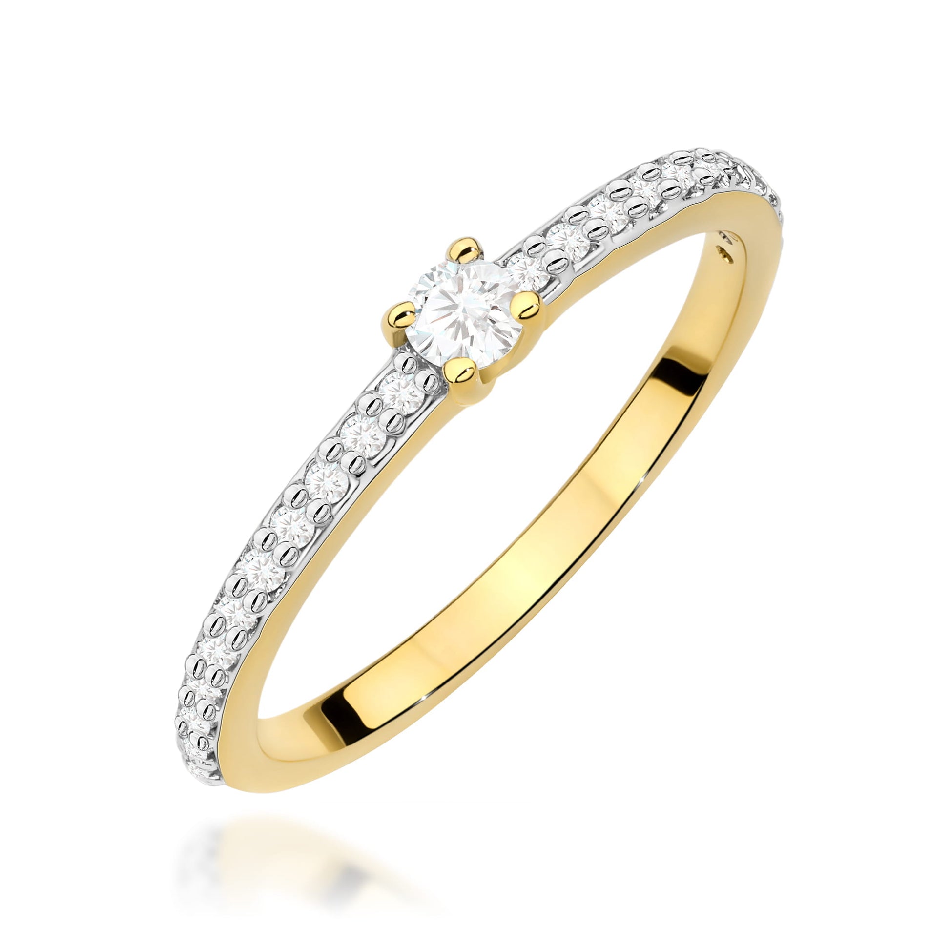 Inel Aur 9K cu Diamante Naturale 0.19 ct