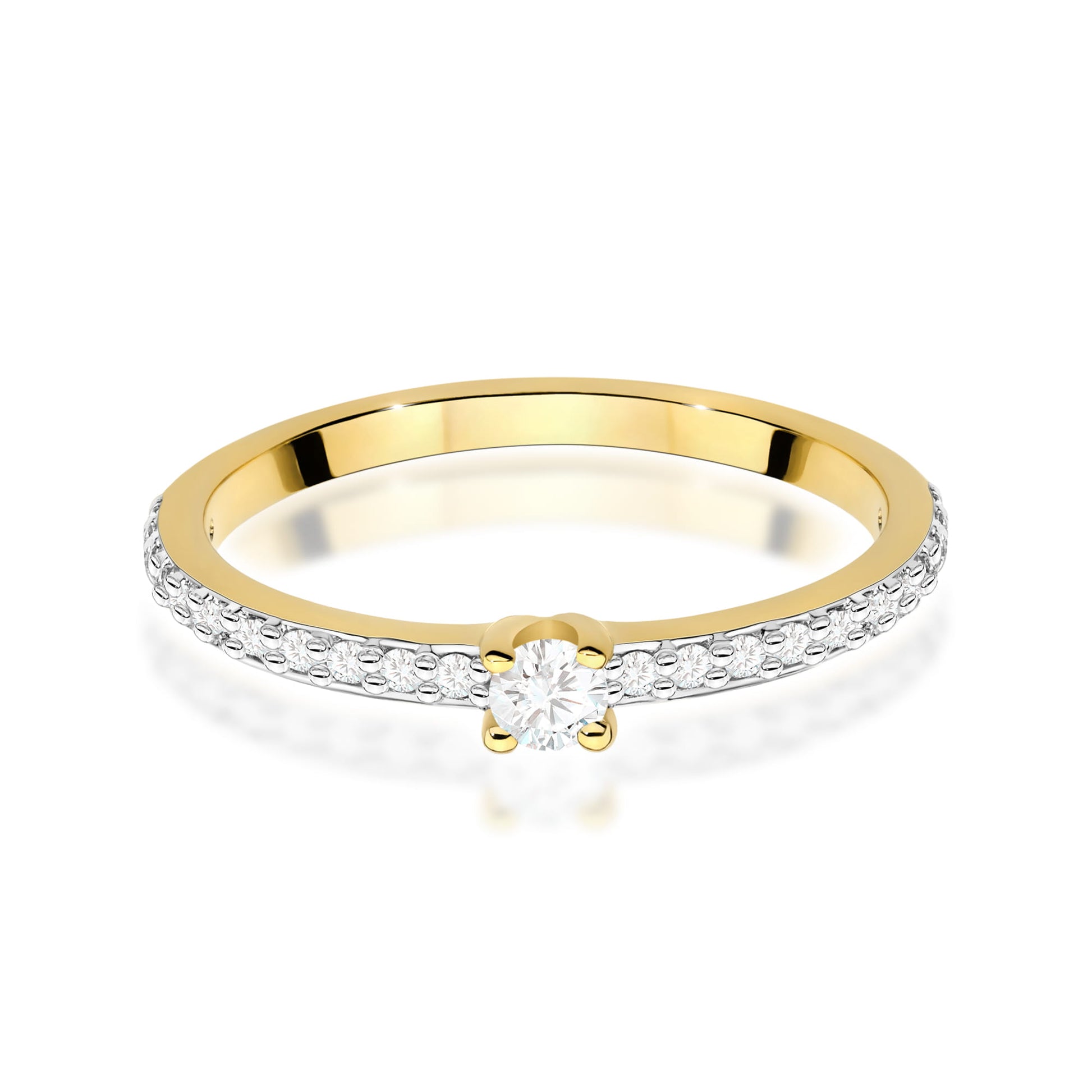 Inel Aur 9K cu Diamante Naturale 0.19 ct
