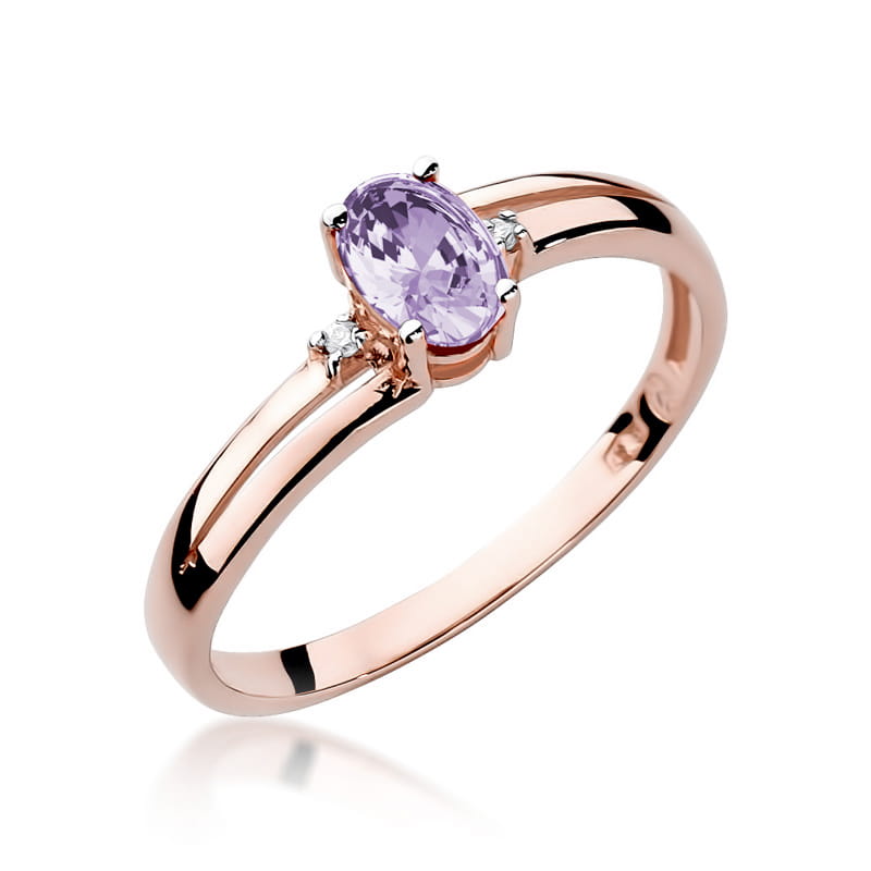 Inel Aur 14k cu Tanzanit 0.40 ct - Roz