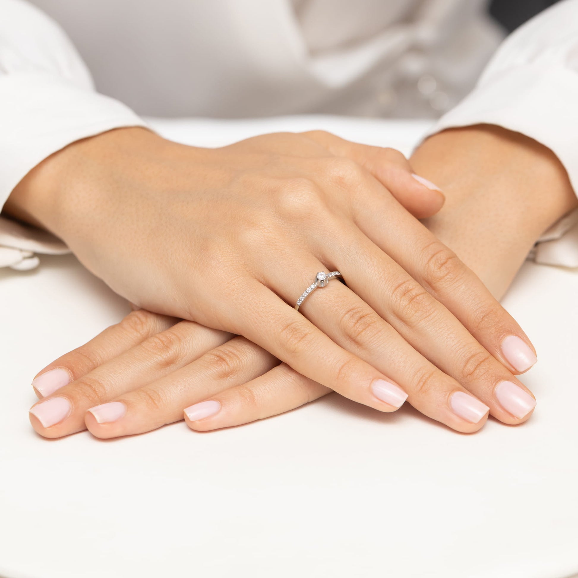 Inel Aur 9K cu Diamante Naturale 0.17 ct