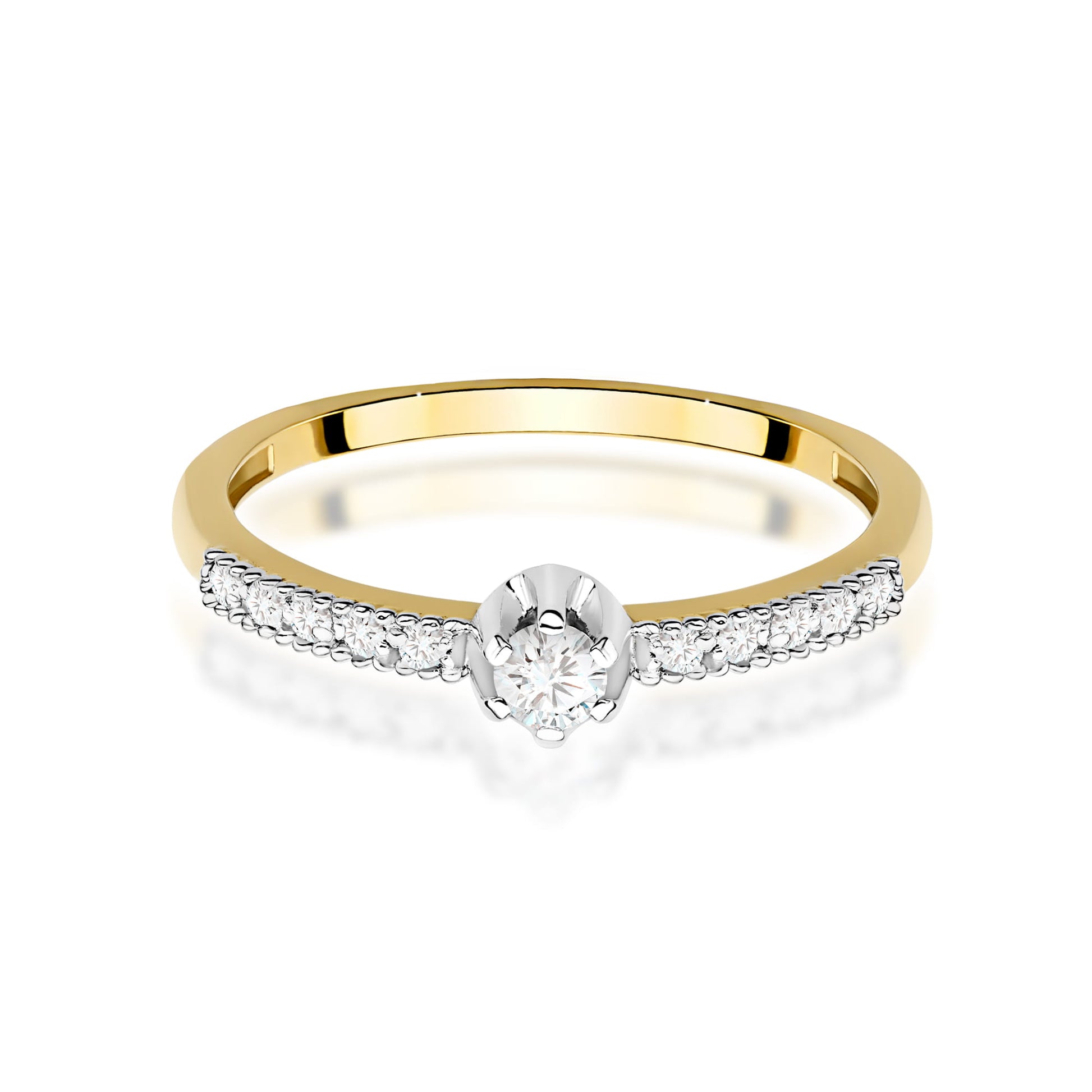 Inel Aur 9K cu Diamante Naturale 0.17 ct