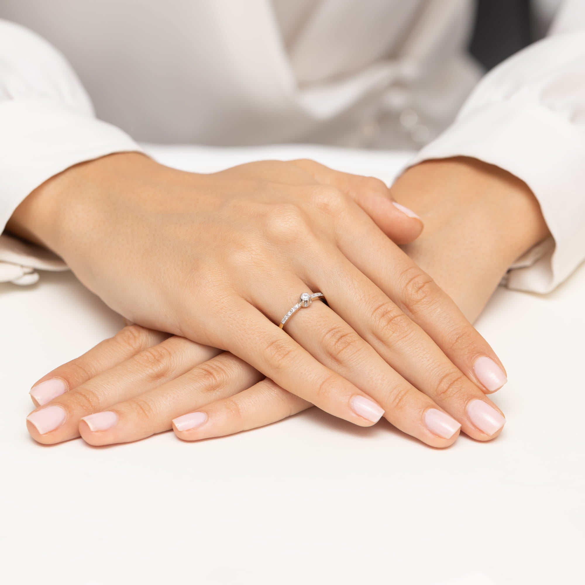 Inel Aur 9K cu Diamante Naturale 0.17 ct