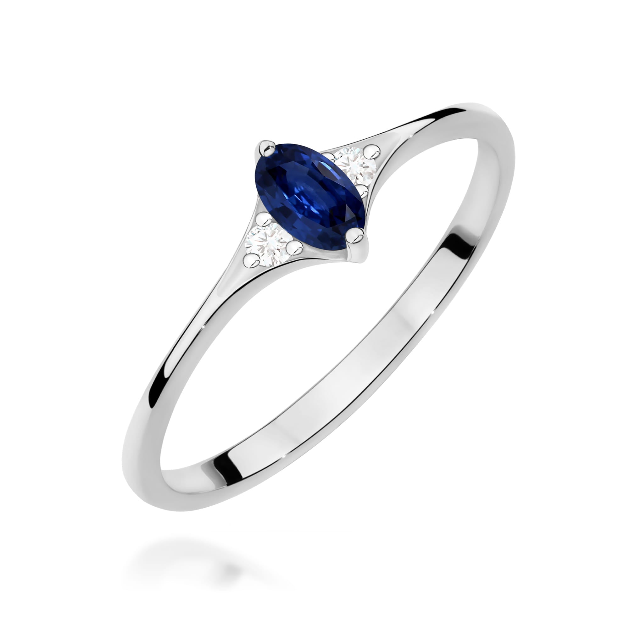 Inel Aur 9K cu Safir 0.30 ct si Diamante Naturale 0.04 ct