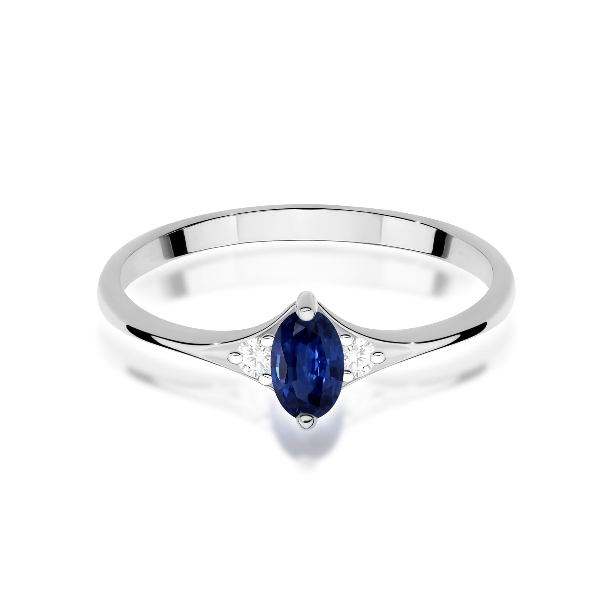 Inel Aur 9K cu Safir 0.30 ct si Diamante Naturale 0.04 ct