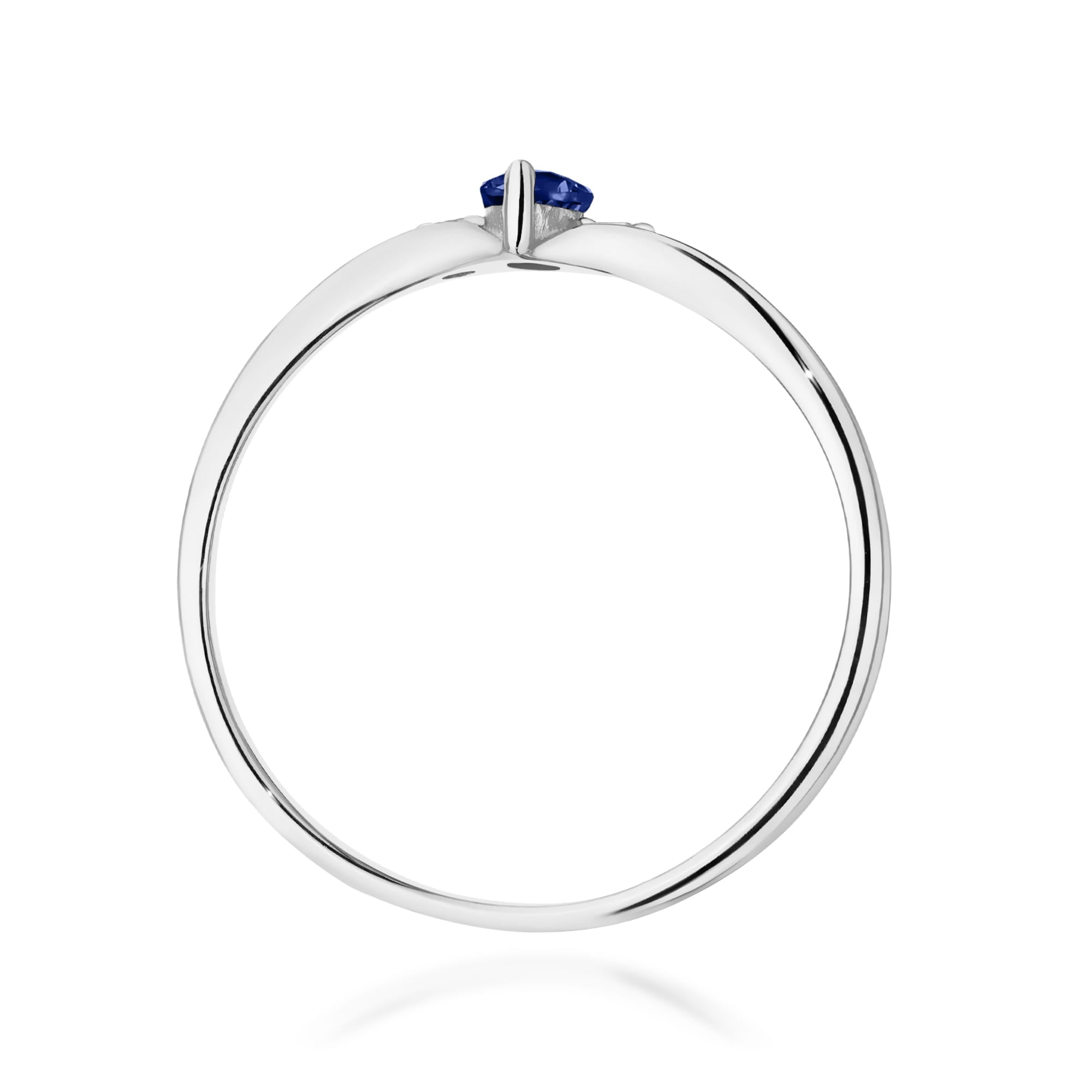 Inel Aur 9K cu Safir 0.30 ct si Diamante Naturale 0.04 ct