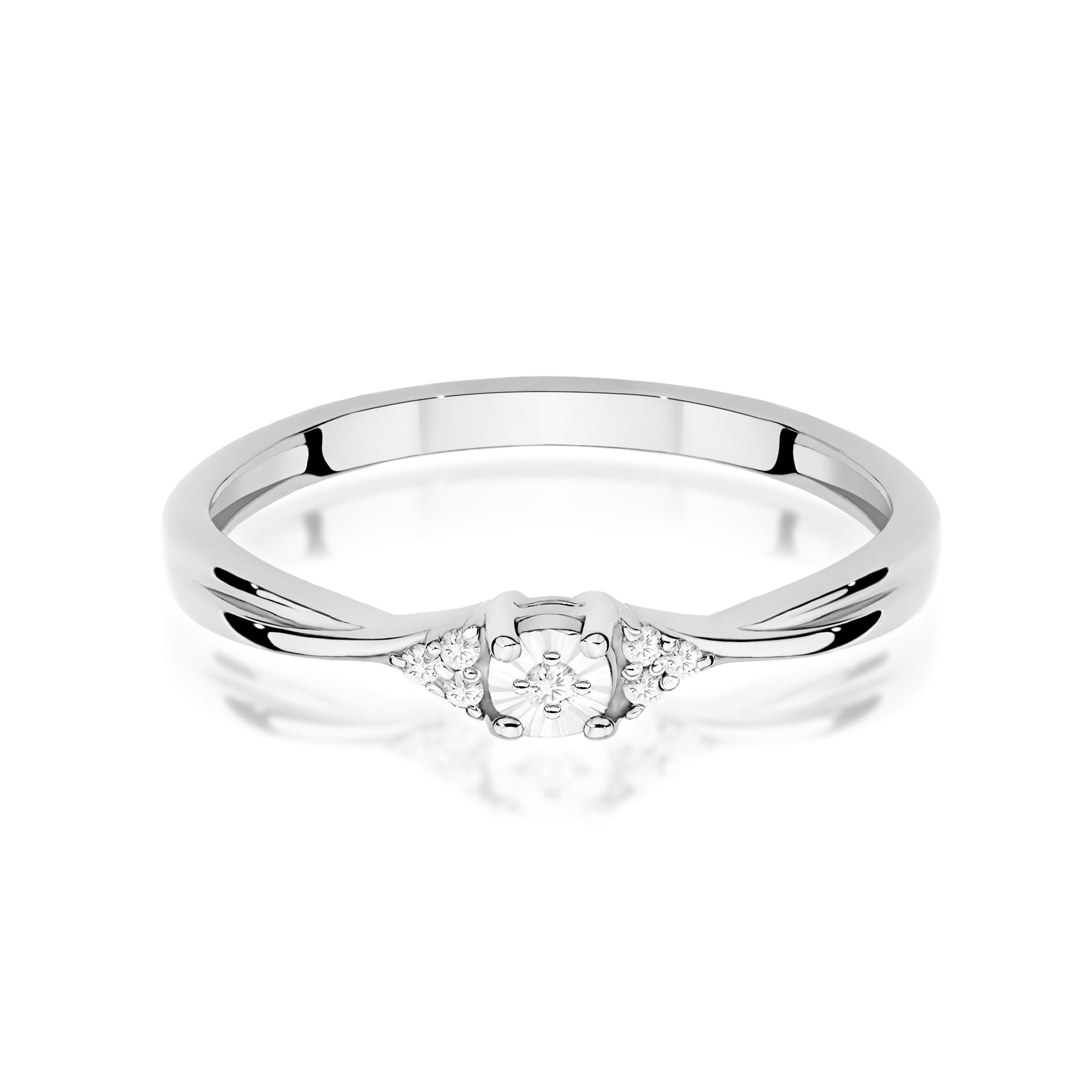 Inel Aur 14K Diamant 0,04ct Rotund W0682