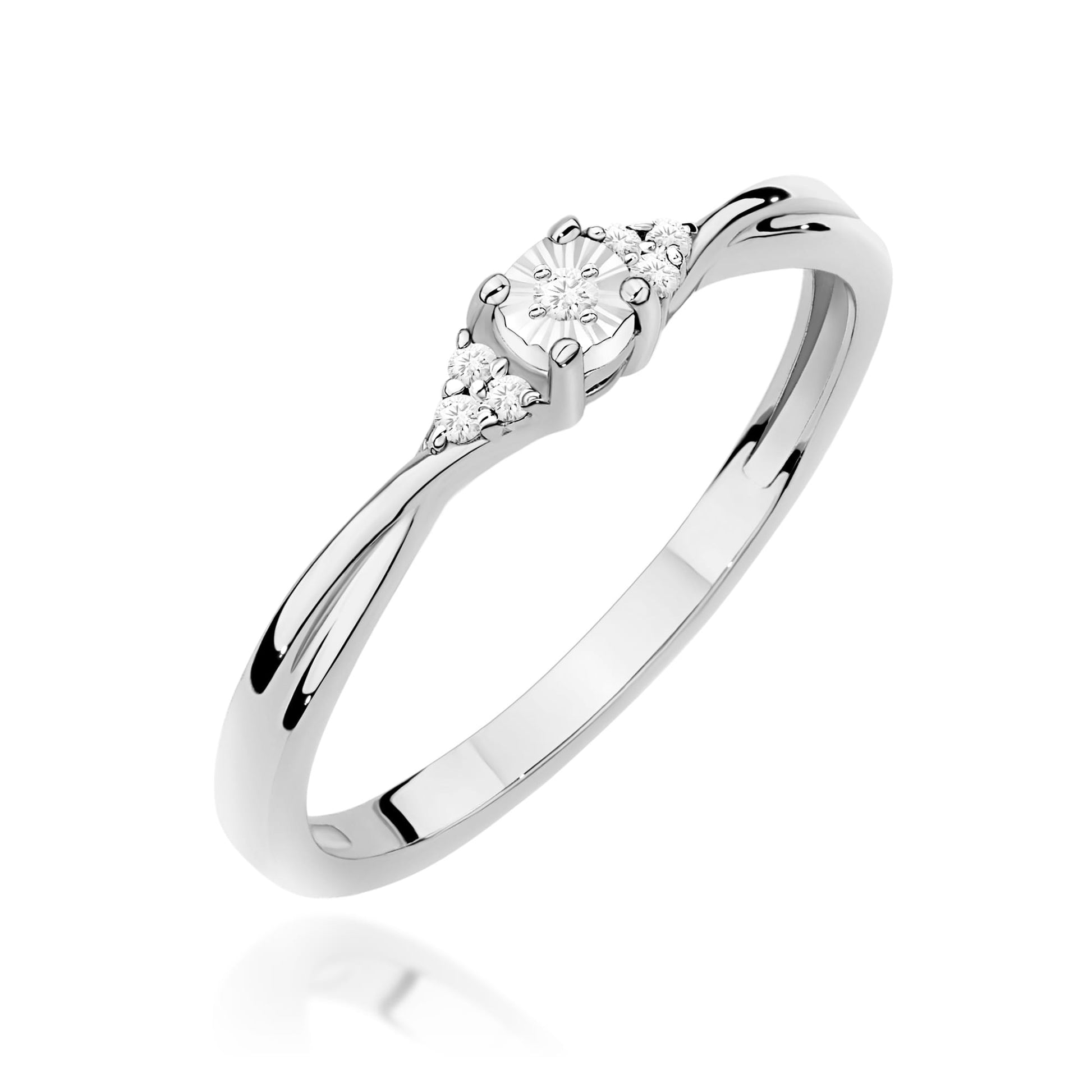 Inel Aur 9K cu Diamante Naturale 0.04 ct
