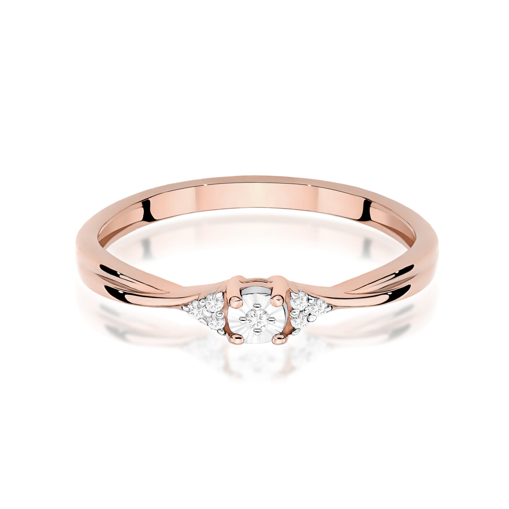 Inel Aur 14K Diamant 0,04ct Rotund W0682