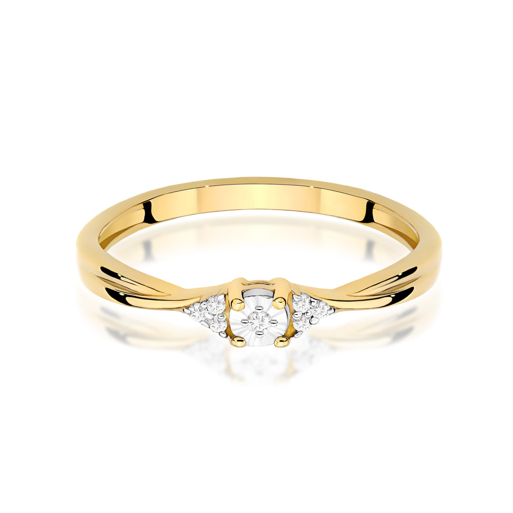 Inel Aur 9K cu Diamante Naturale 0.04 ct