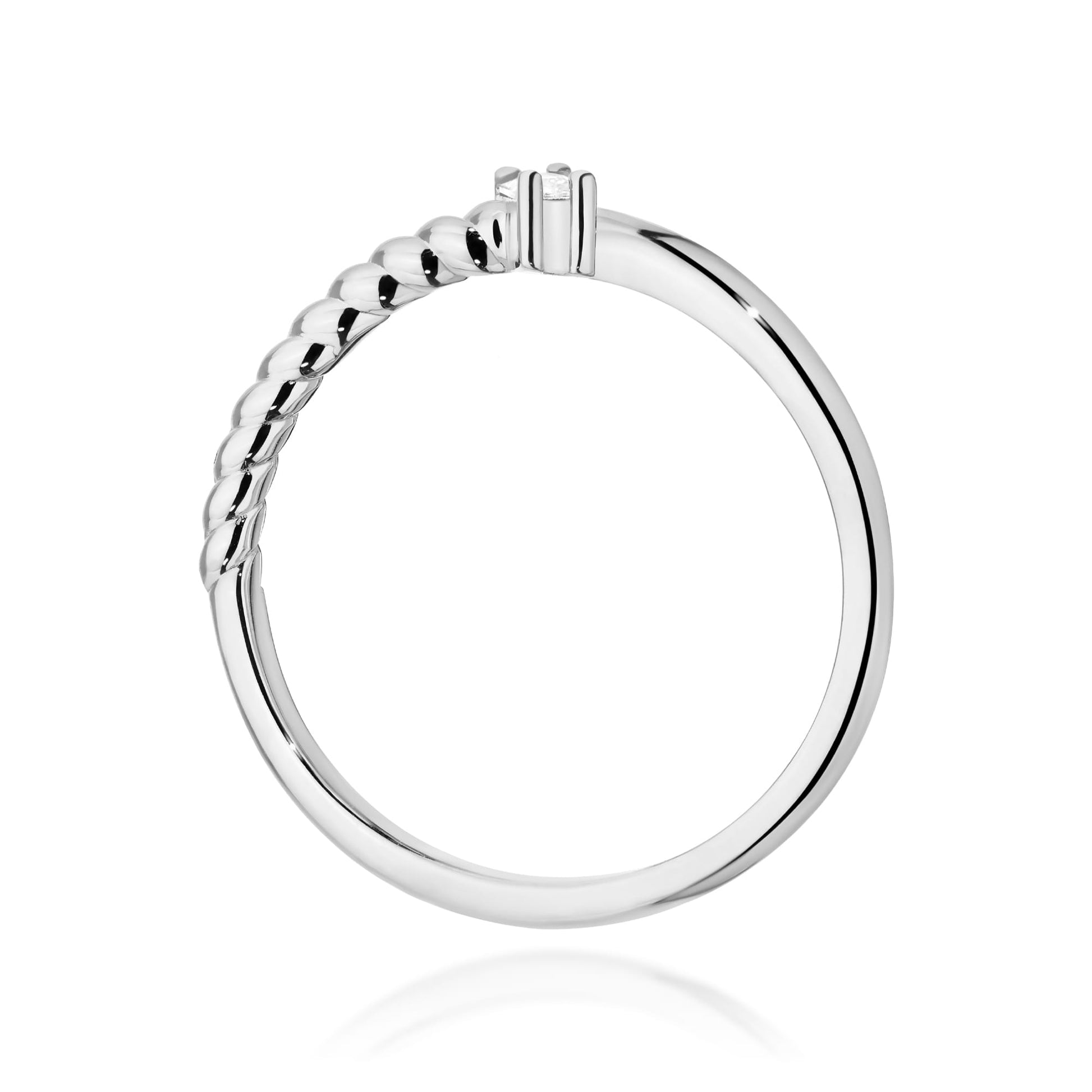 Inel Diamant Aur 14K Baghetă 0.13ct W0683