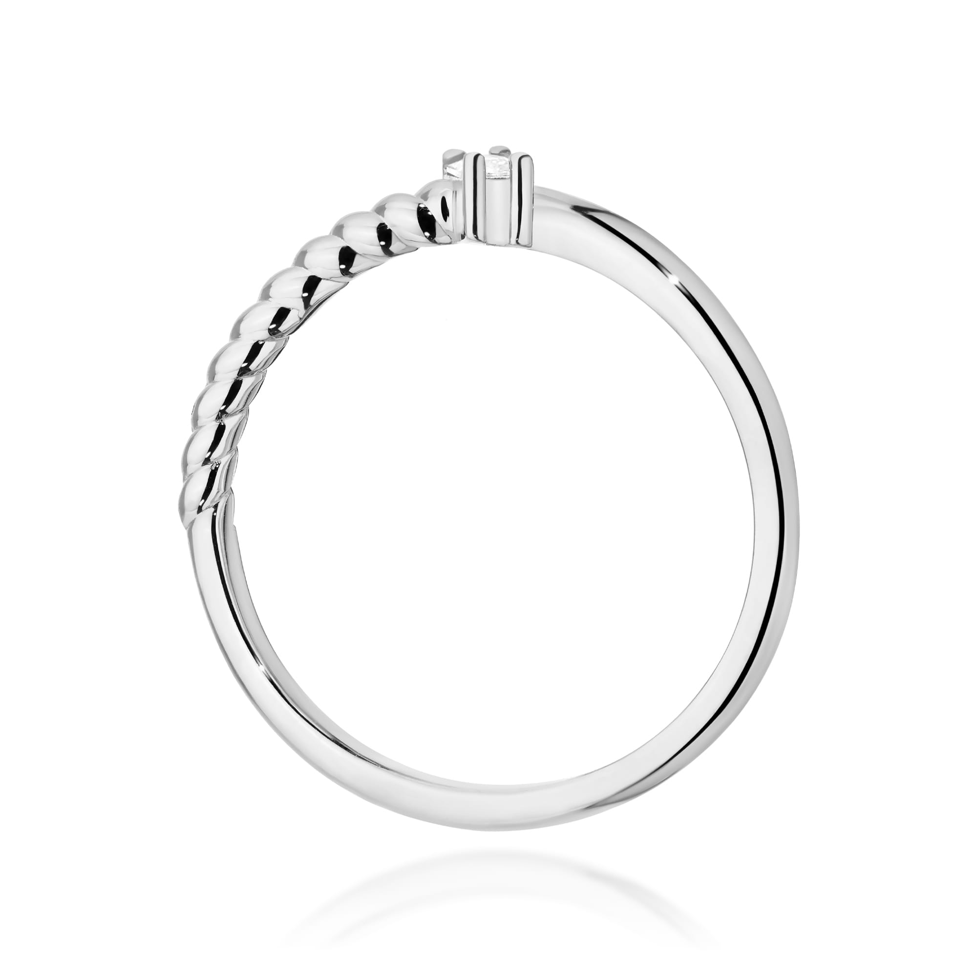 Inel Diamant Aur 14K Baghetă 0.13ct W0683