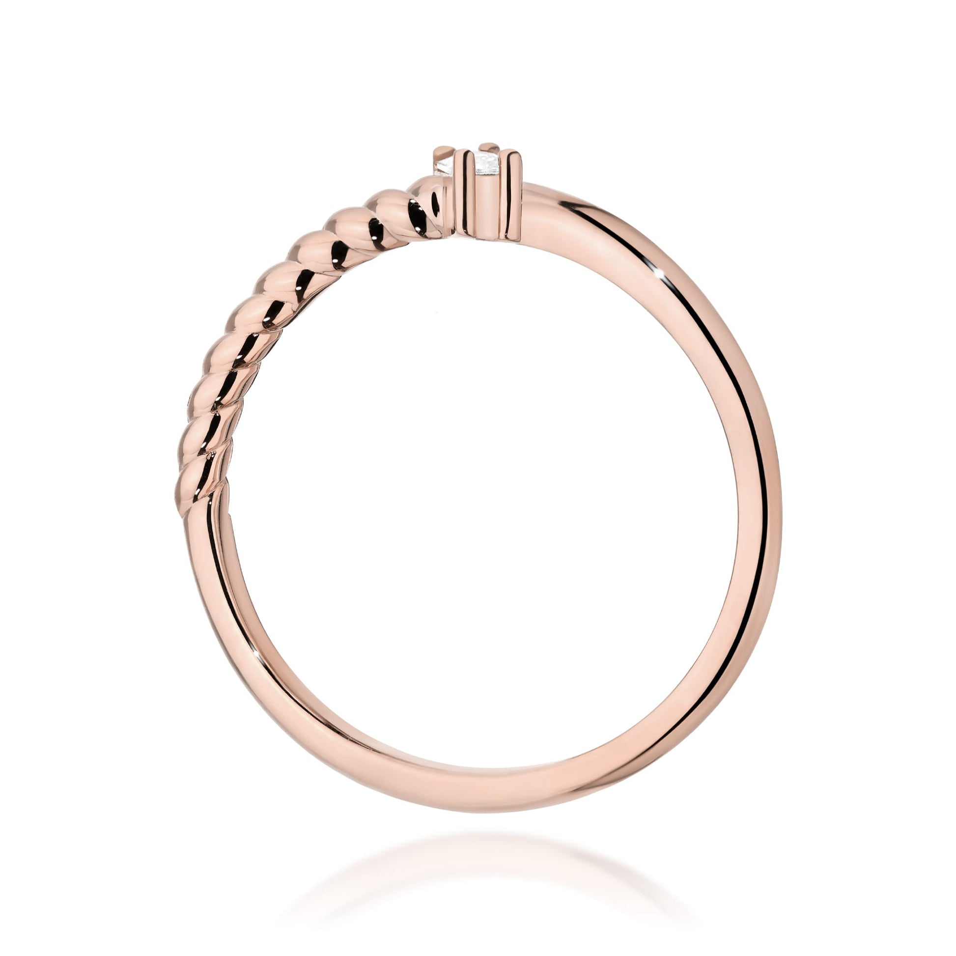 Inel Diamant Aur 14K Baghetă 0.13ct W0683