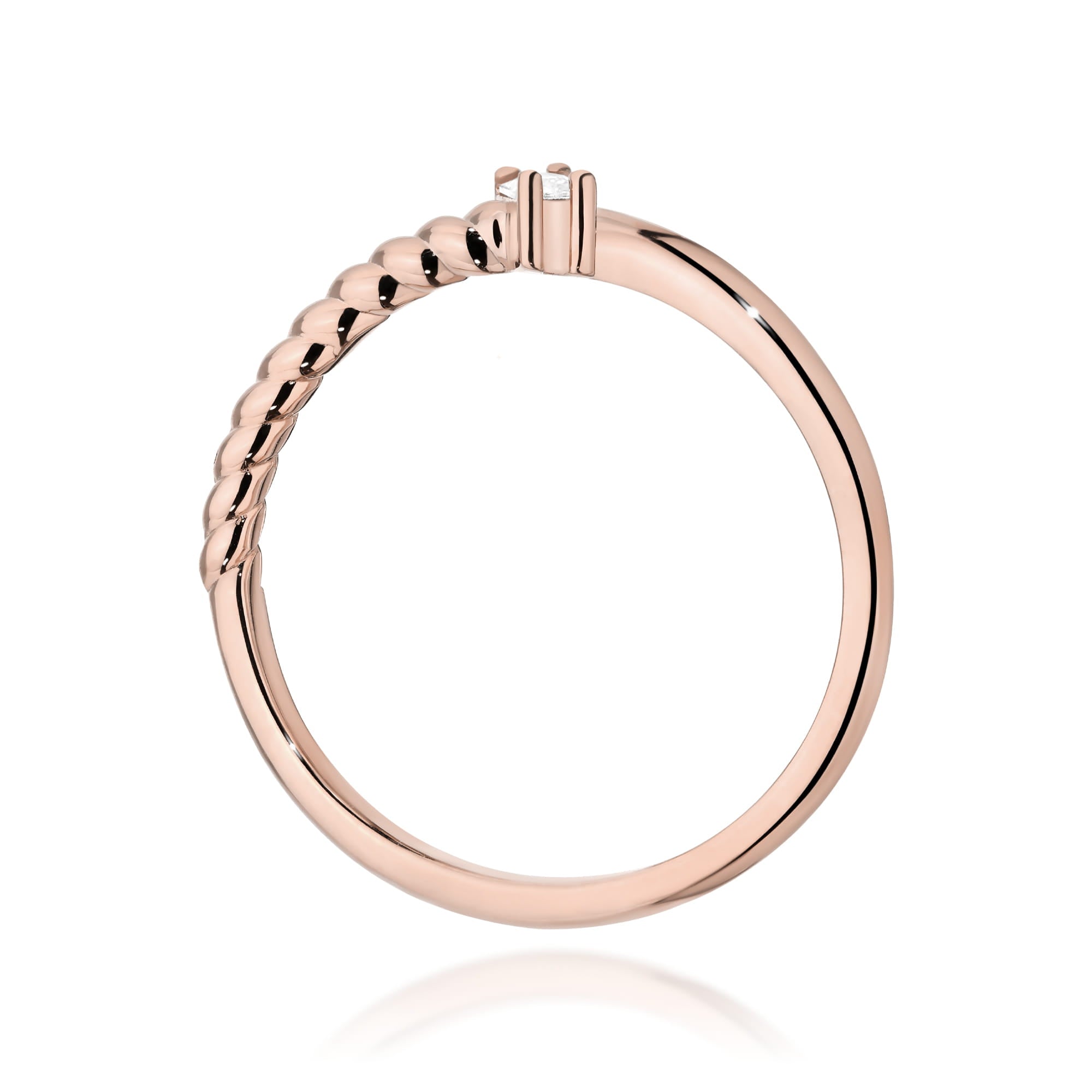 Inel Diamant Aur 14K Baghetă 0.13ct W0683