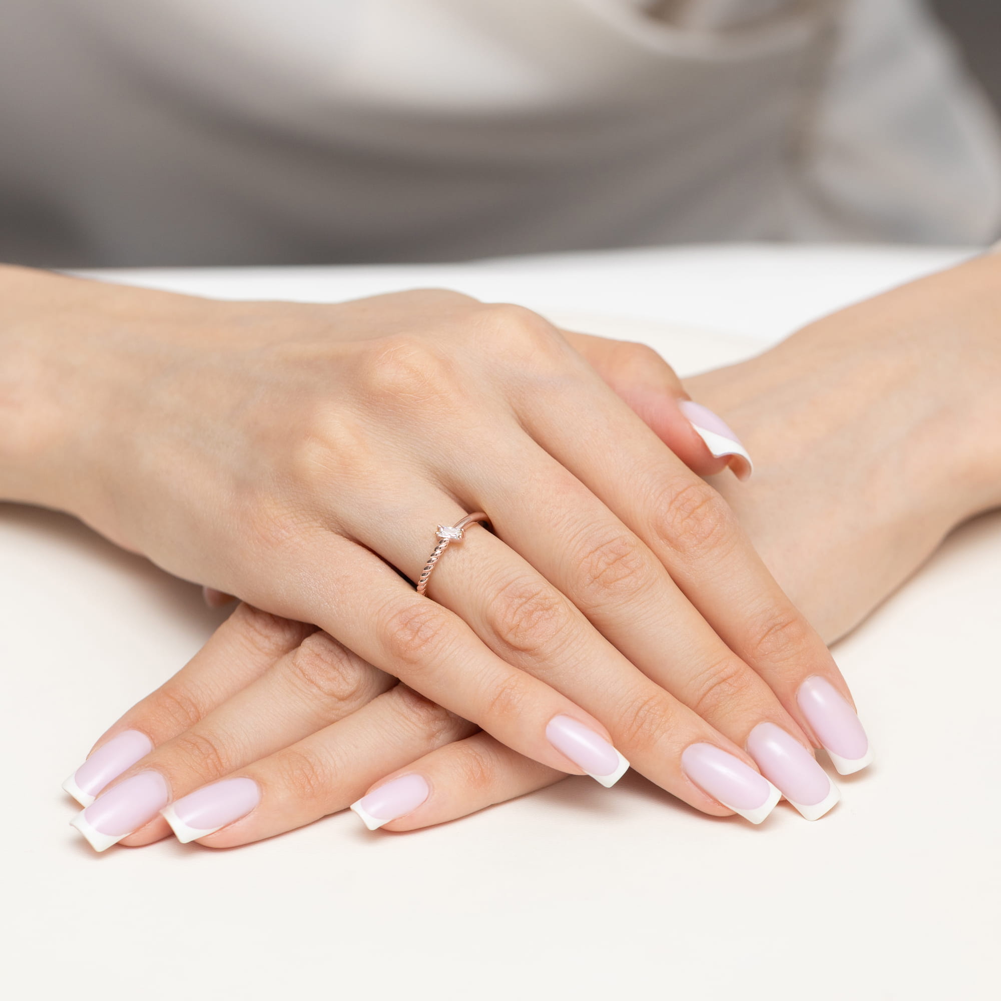 Inel Diamant Aur 14K Baghetă 0.13ct W0683