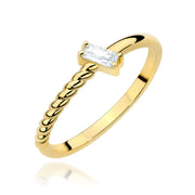 Inel Diamant Aur 14K Baghetă 0.13ct W0683