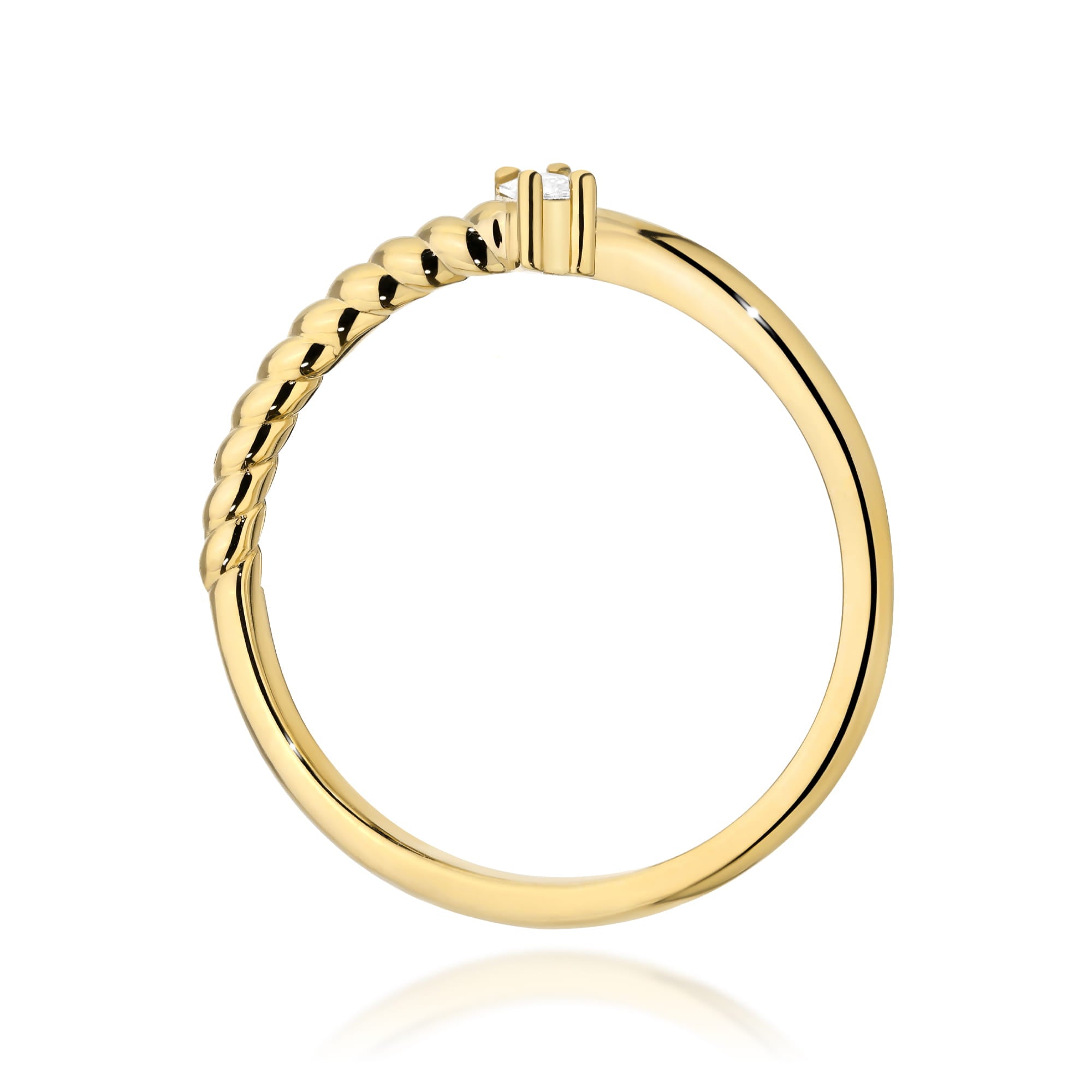 Inel Diamant Aur 14K Baghetă 0.13ct W0683