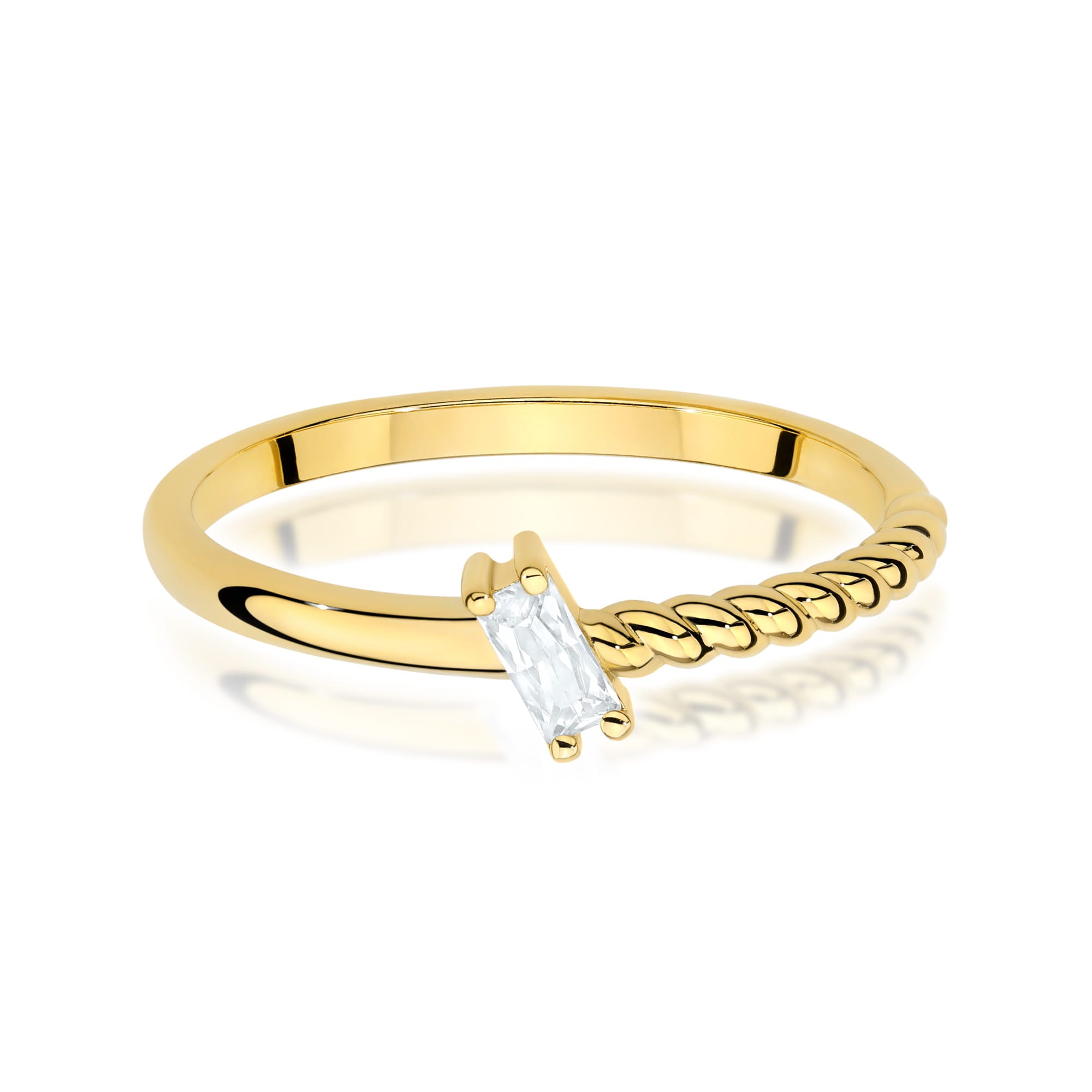 Inel Aur 9K cu Diamant Natural 0.13 ct