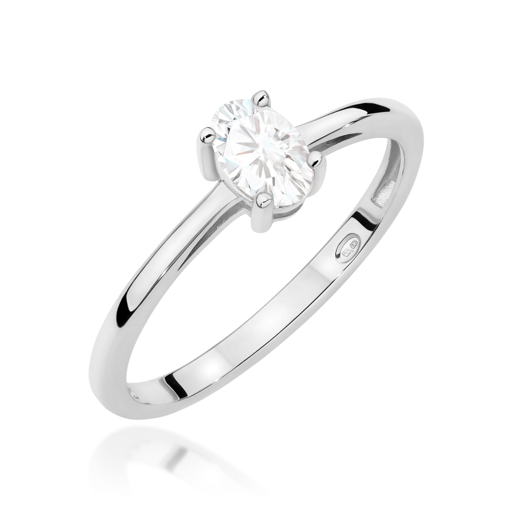 Inel Aur 14K W0685 Safir Alb 0,50ct