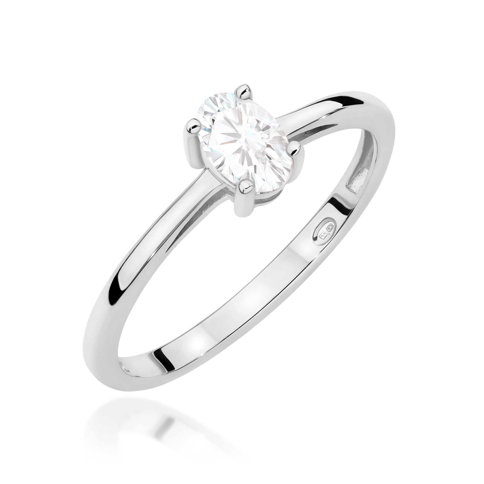 Inel Aur 9K cu Safir Alb 0.50 ct