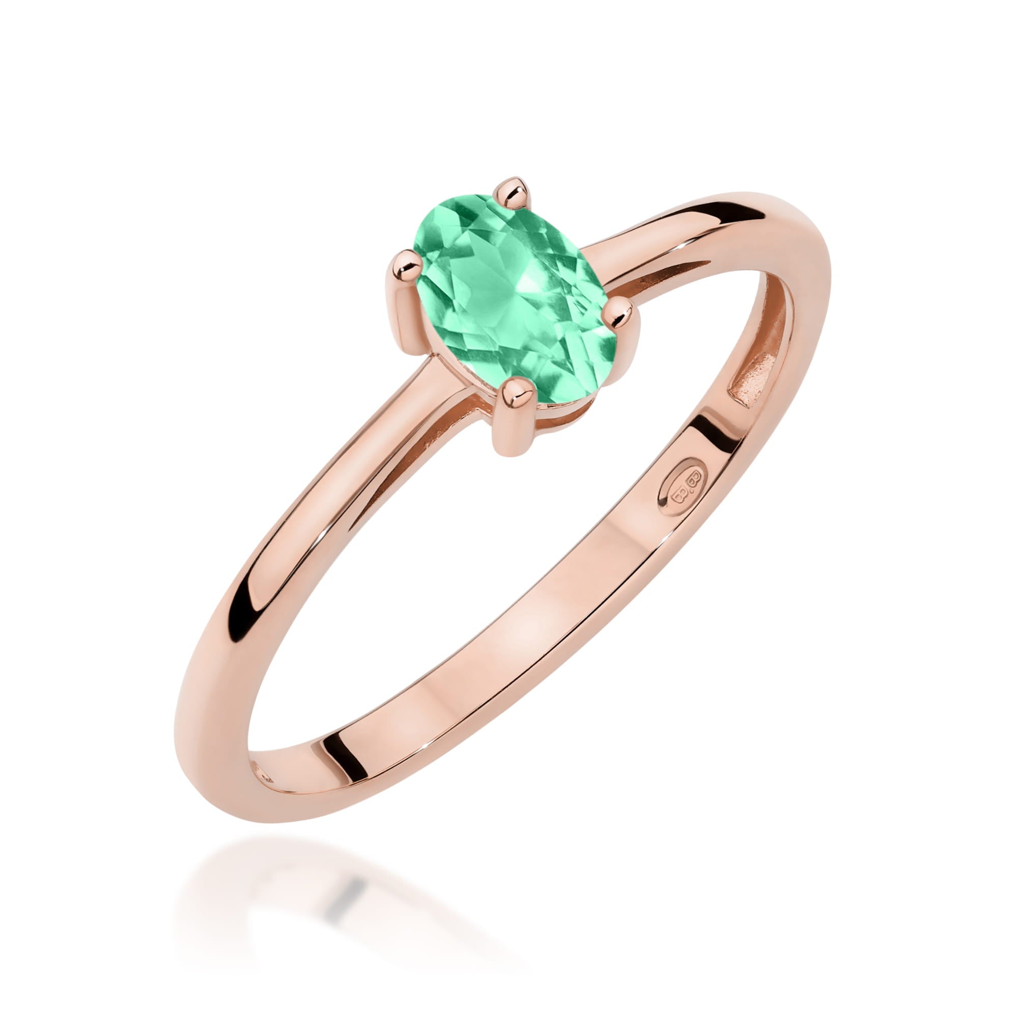 Inel Aur 14K W0685 Smarald 0,40ct