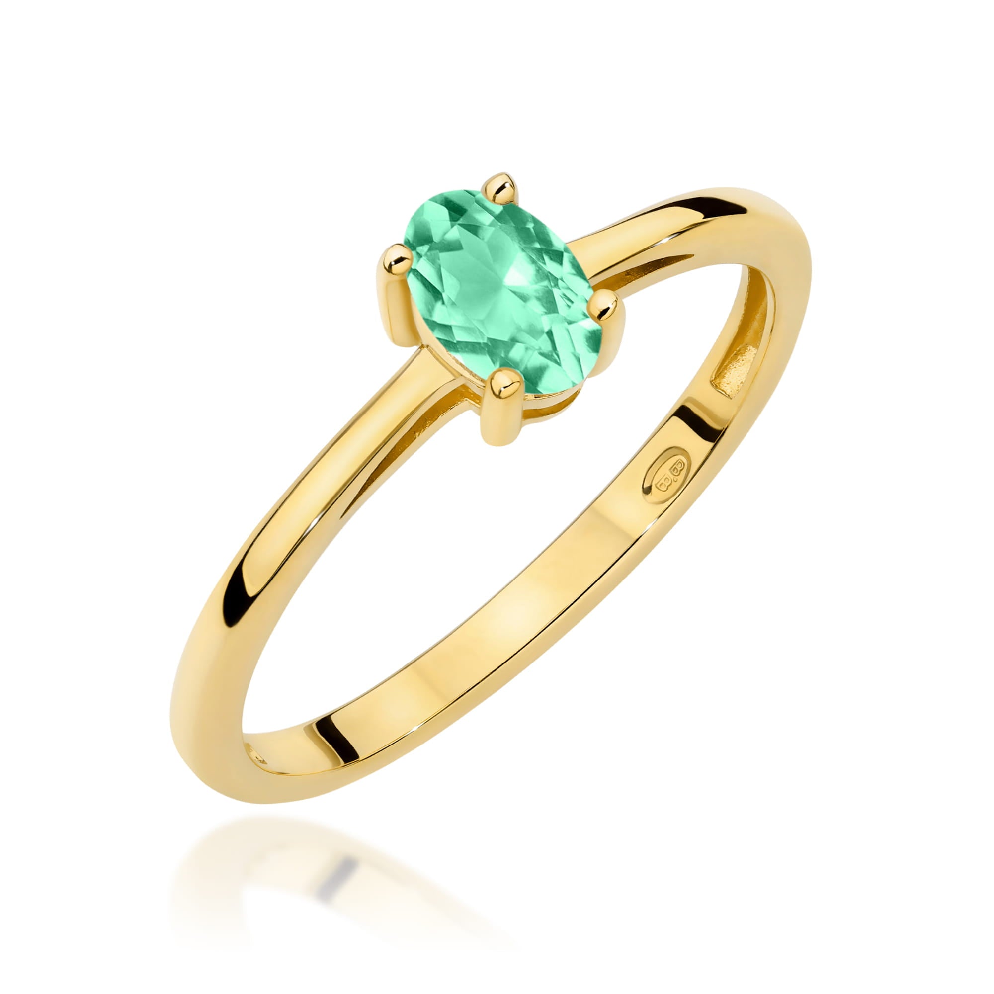 Inel Aur 14K W0685 Smarald 0,40ct