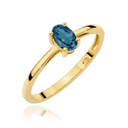 Inel Aur 9K cu Topaz London Blue 0.50 ct
