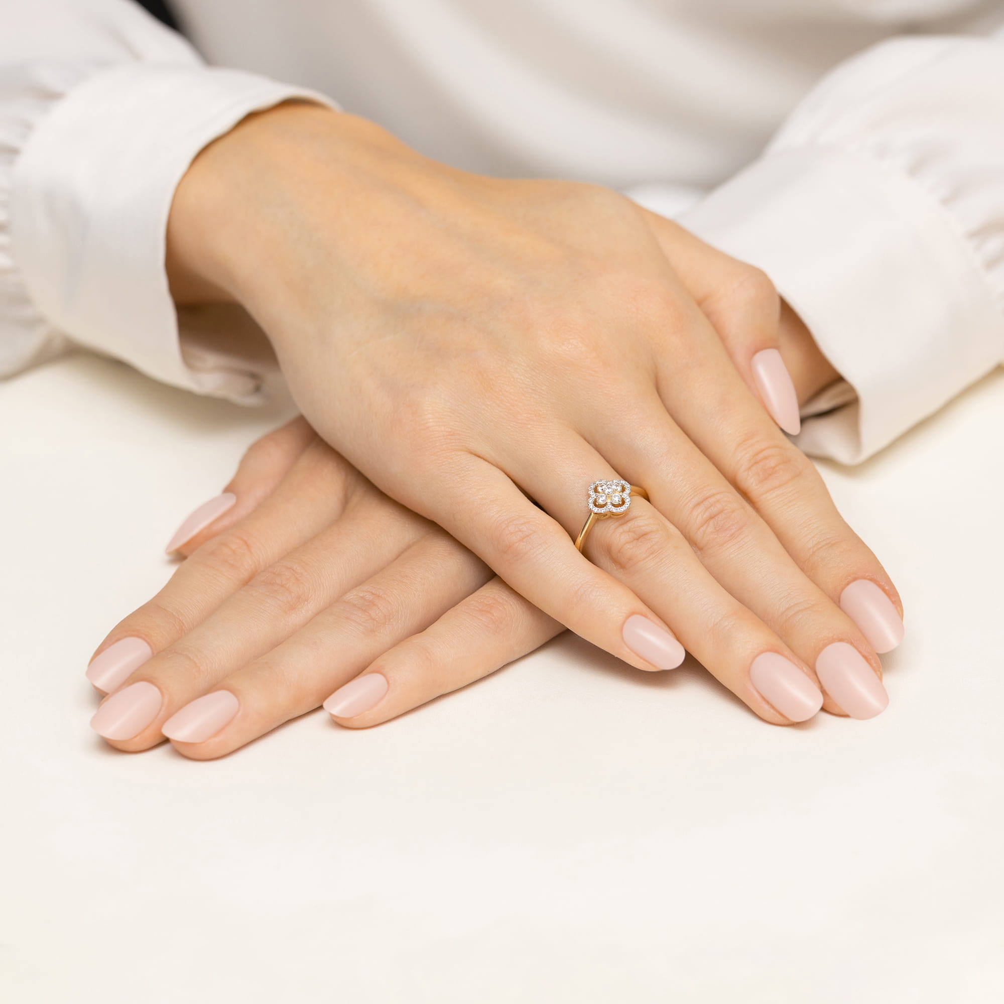Inel Aur 14K cu Diamante W0696