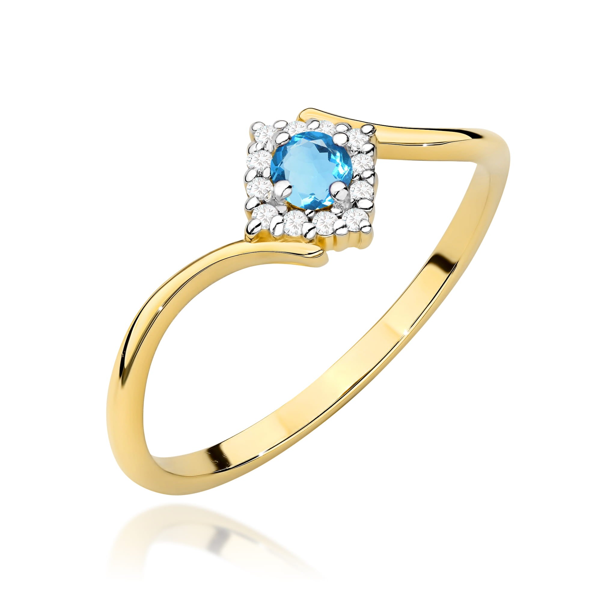 Inel Aur 14K W0702 Topaz Swiss 0,15ct