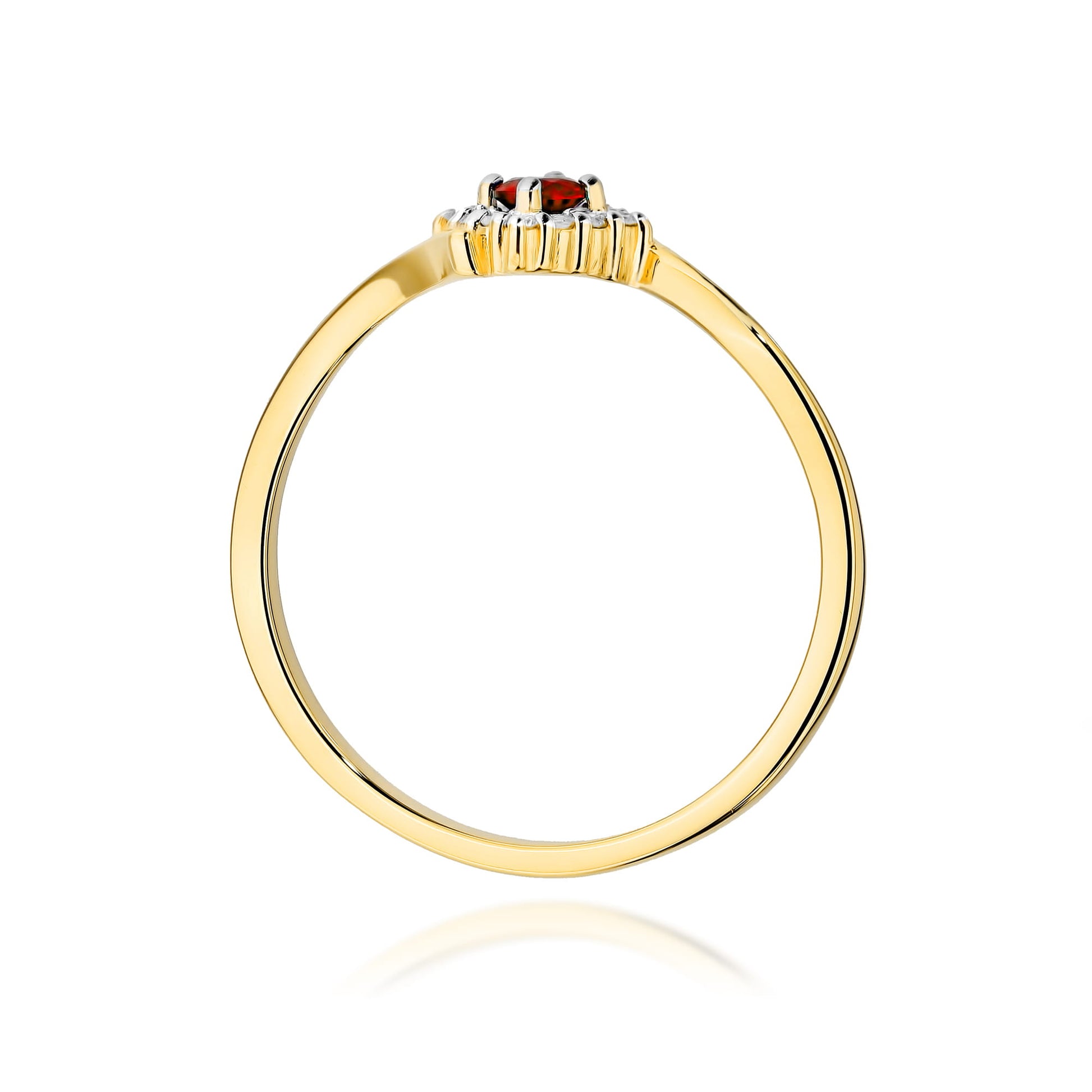 Inel Aur 9K cu Rubin 0.15 ct si Diamante Naturale 0.06 ct
