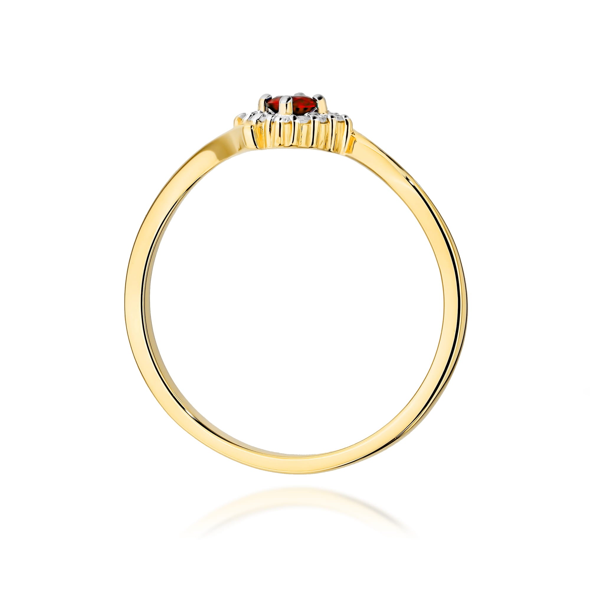 Inel Aur 9K cu Rubin 0.15 ct si Diamante Naturale 0.06 ct