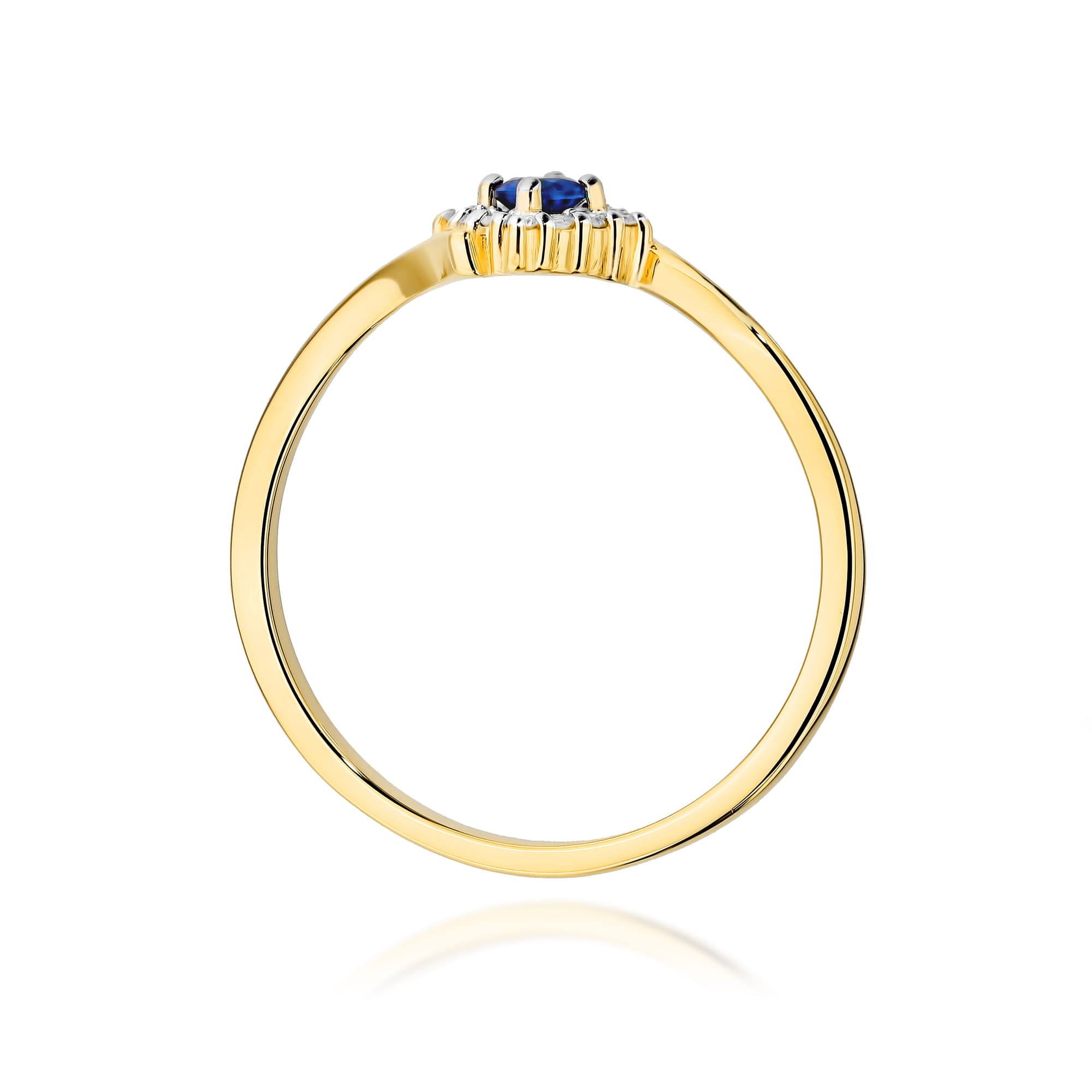 Inel Aur 9K cu Safir 0.15 ct si Diamante Naturale 0.06 ct