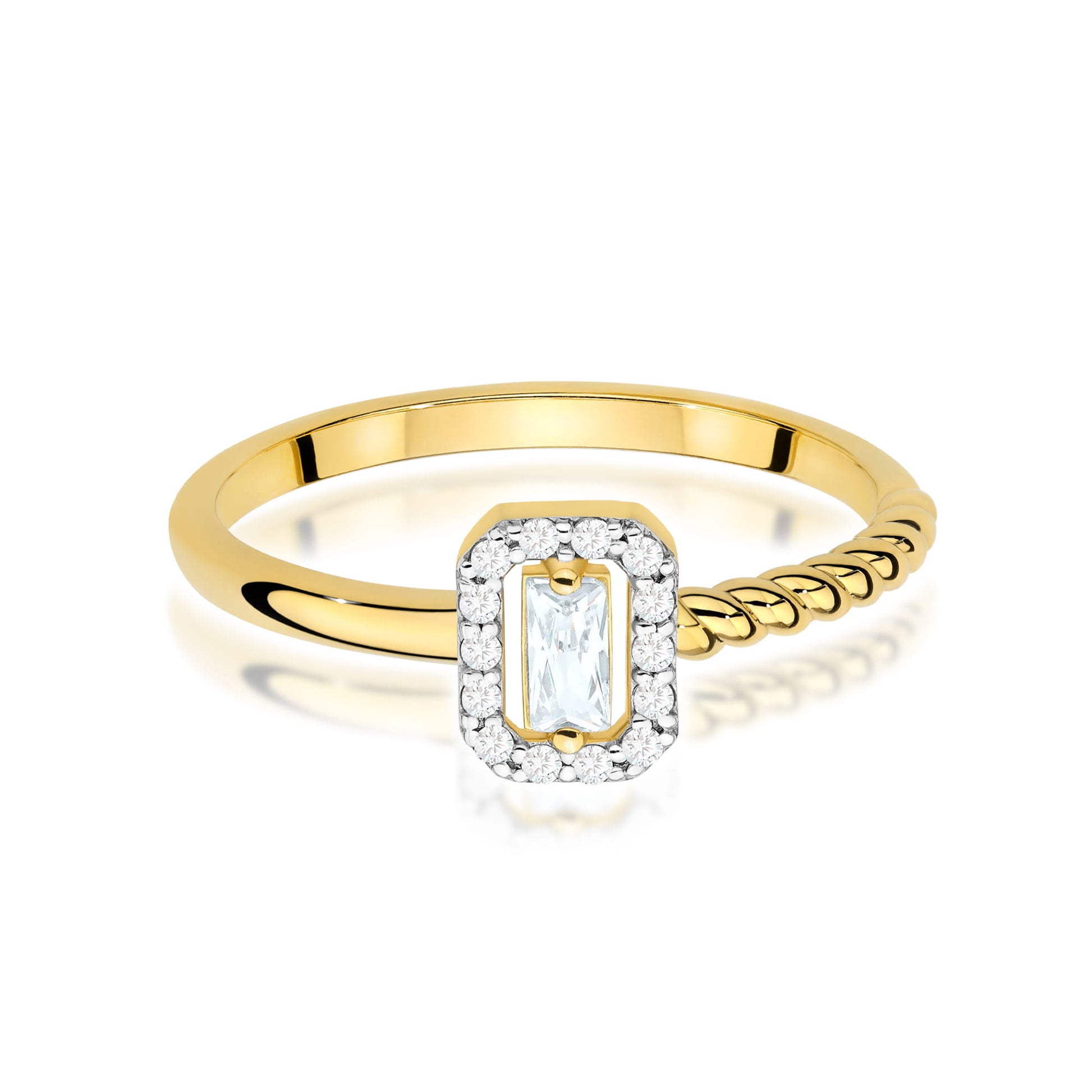 Inel Aur 14K cu Diamant Natural 0.13 ct