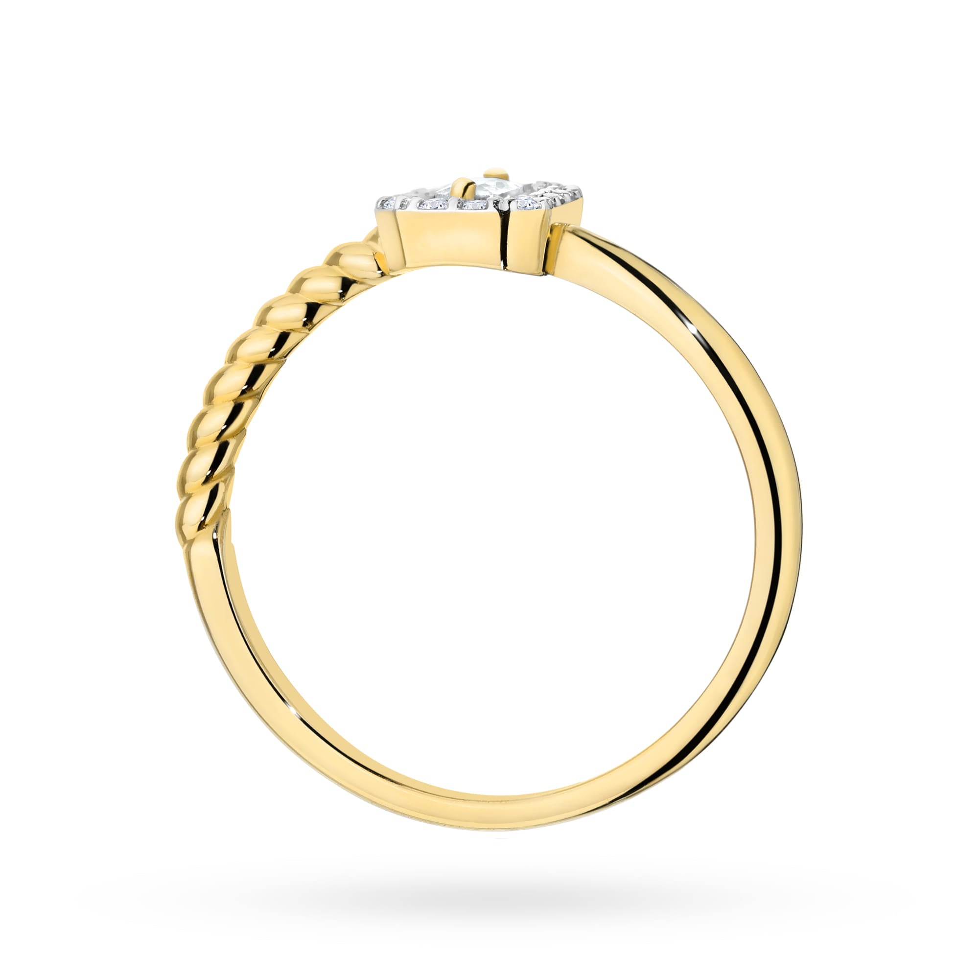 Inel Aur 14K cu Diamant Natural 0.13 ct