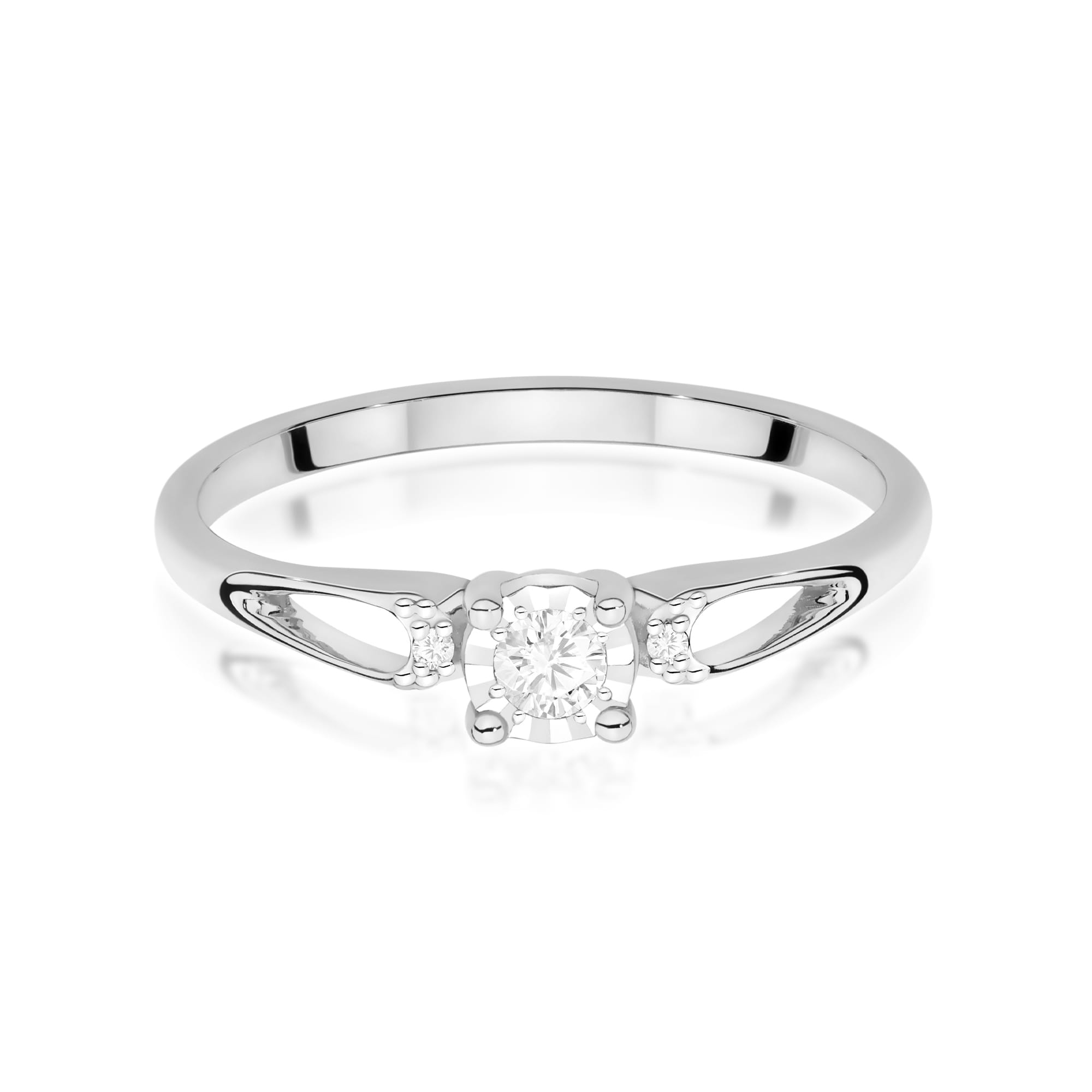 Inel Aur 9K cu Diamante Naturale 0.09 ct