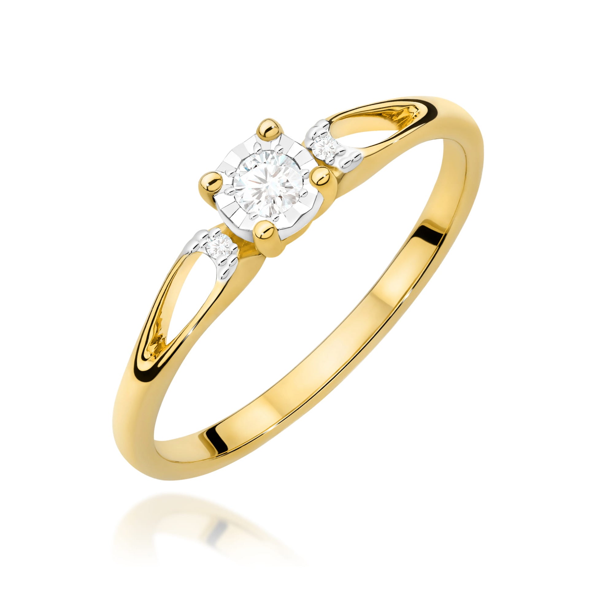 Inel Aur 9K cu Diamante Naturale 0.09 ct