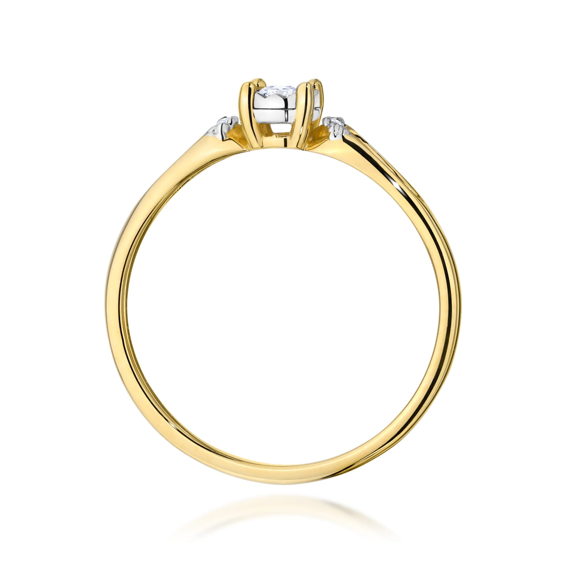 Inel Aur 9K cu Diamante Naturale 0.09 ct