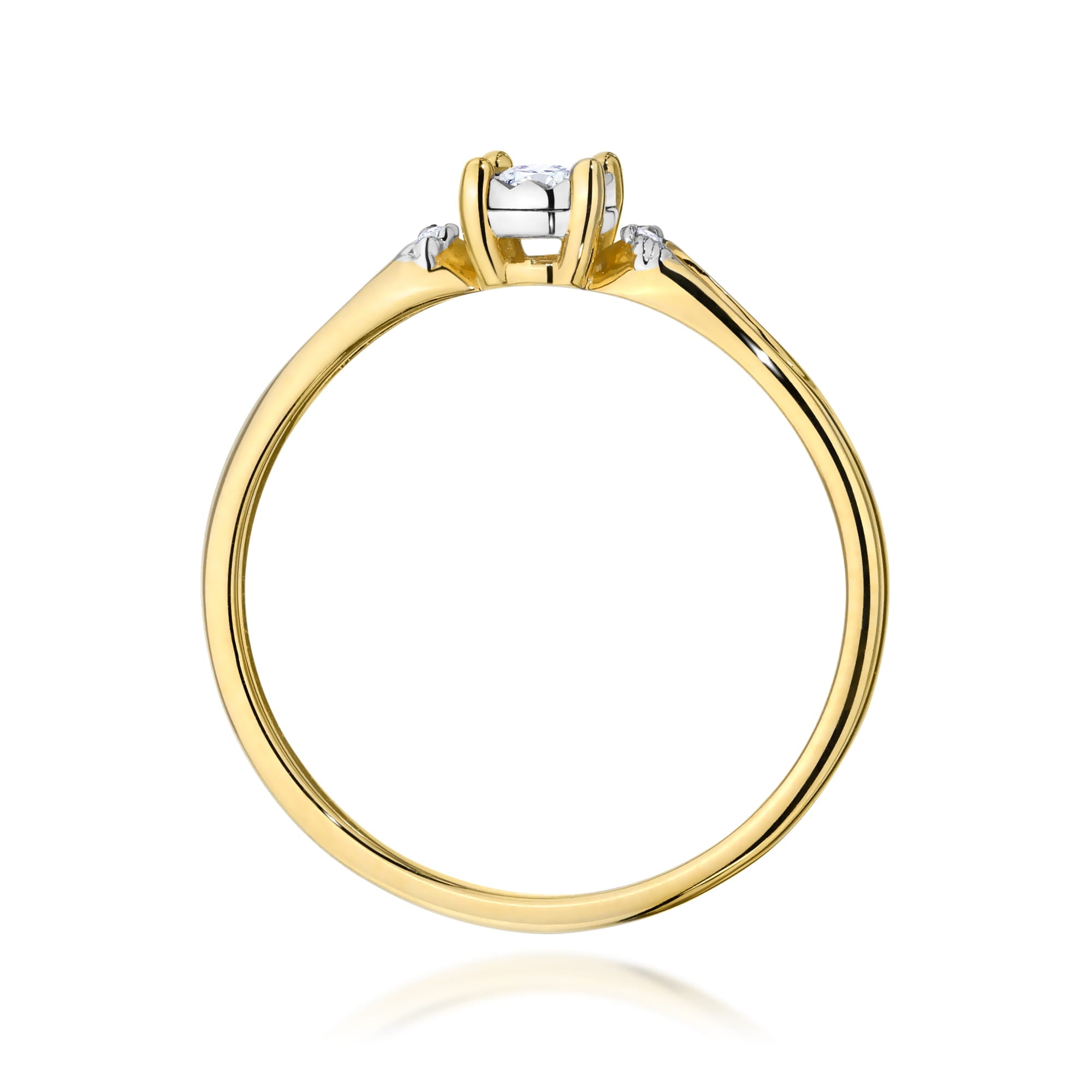 Inel Aur 9K cu Diamante Naturale 0.09 ct