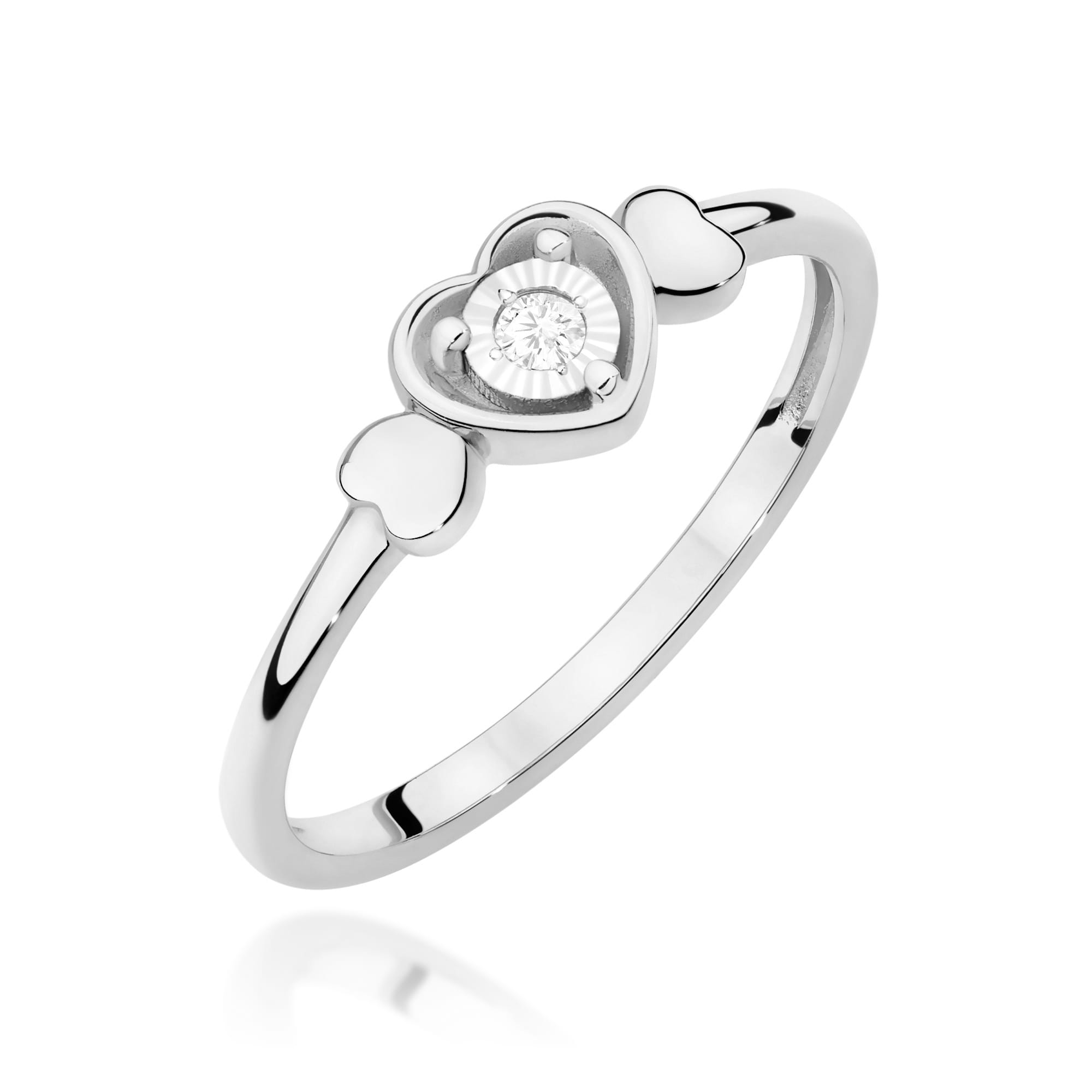 Inel Aur 14K Diamant 0,03ct Rotund W0709
