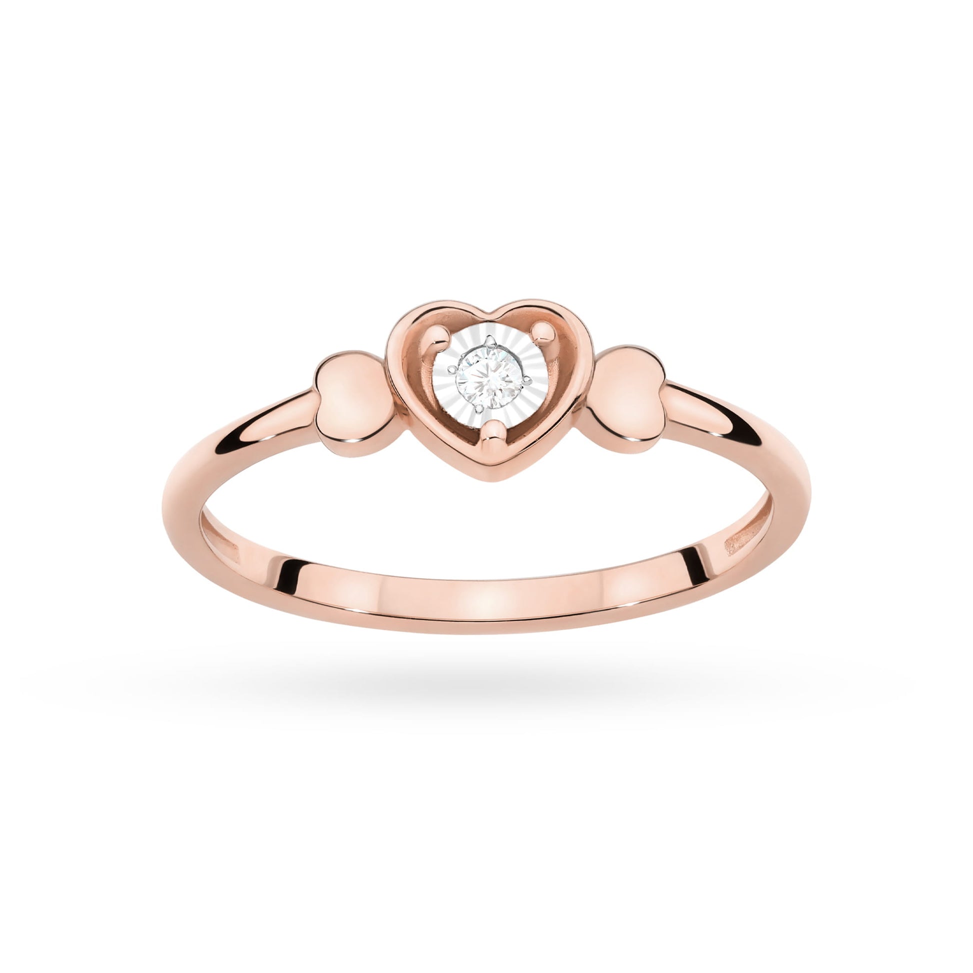 Inel Aur 14K Diamant 0,03ct Rotund W0709