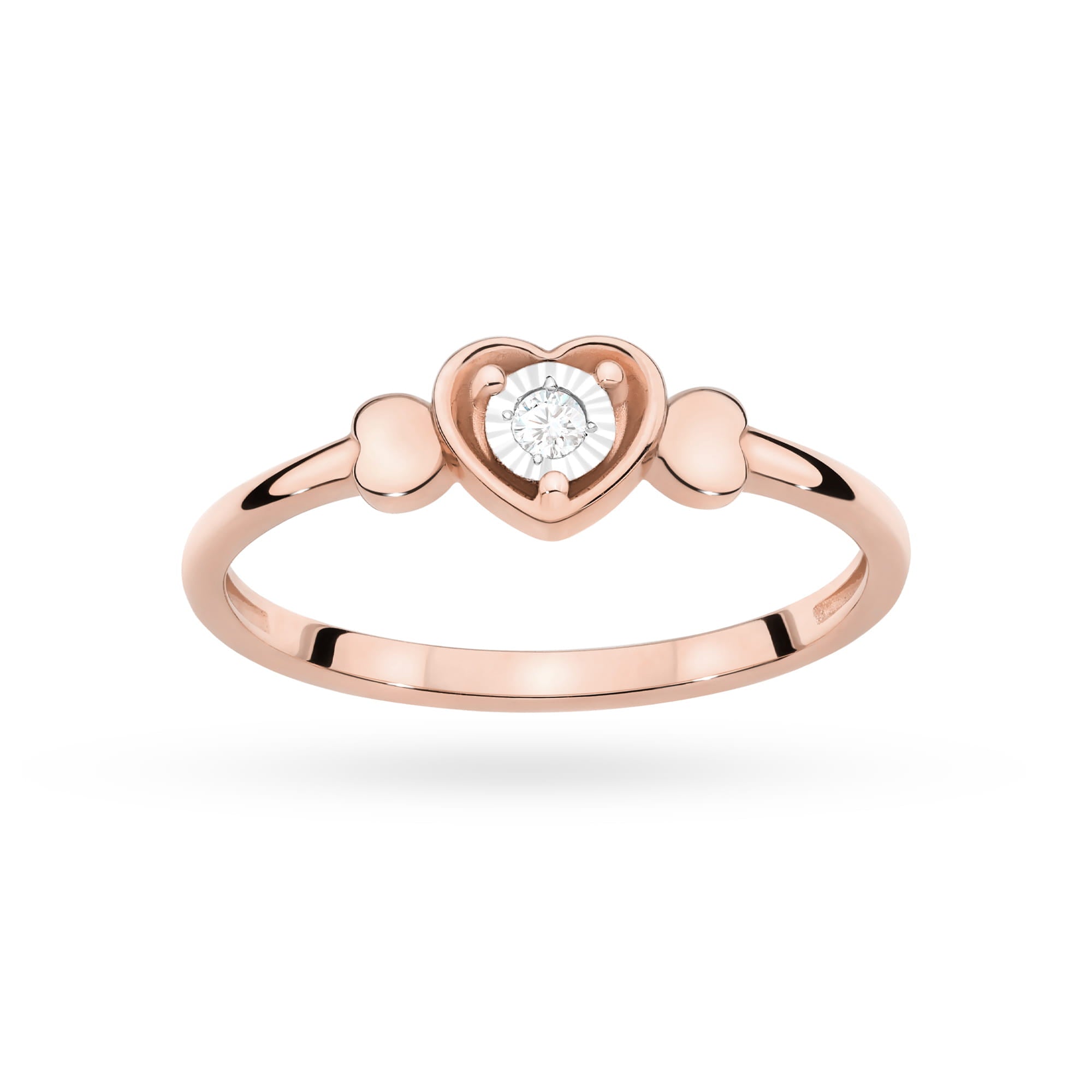 Inel Aur 14K Diamant 0,03ct Rotund W0709