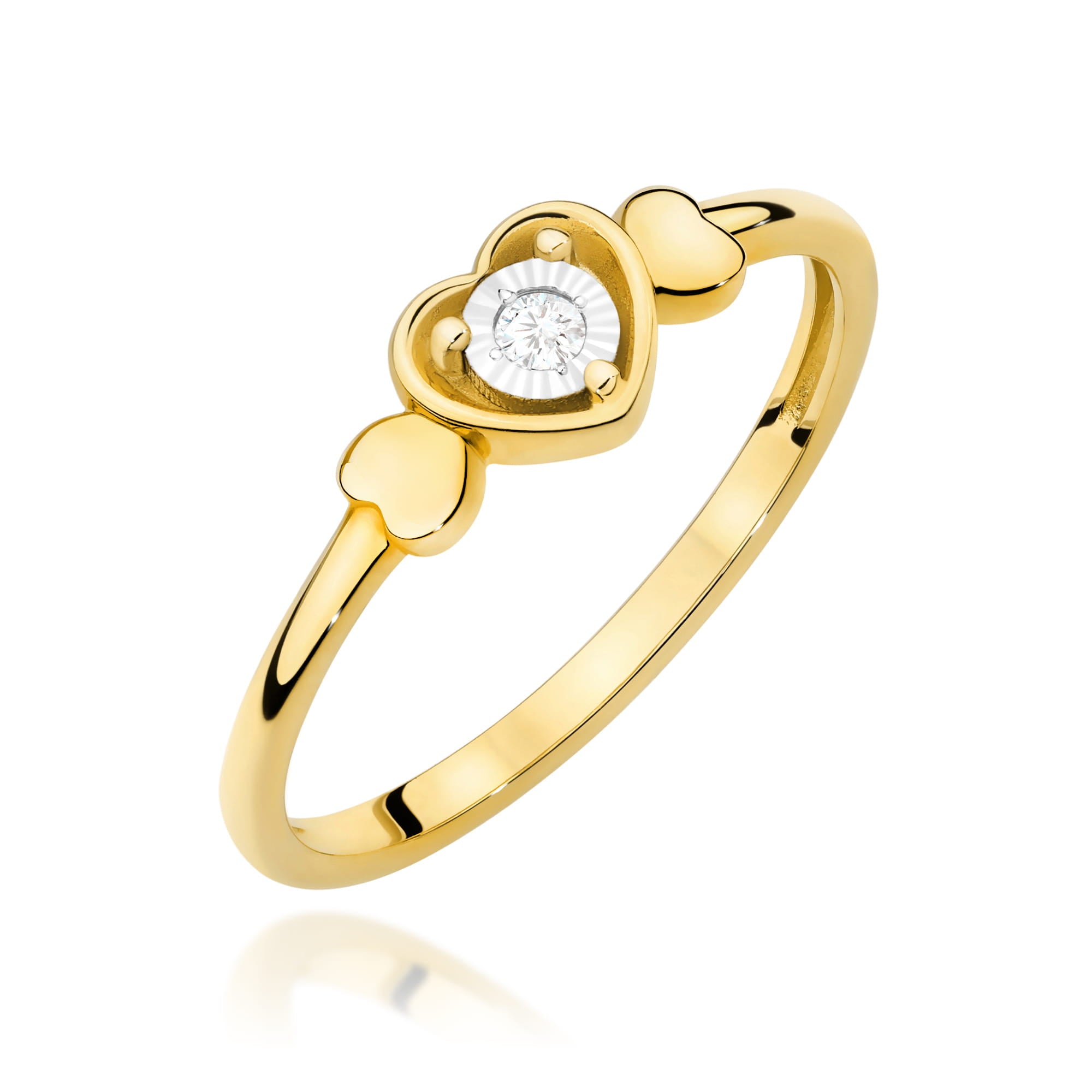 Inel Aur 9K cu Diamant Natural 0.03 ct