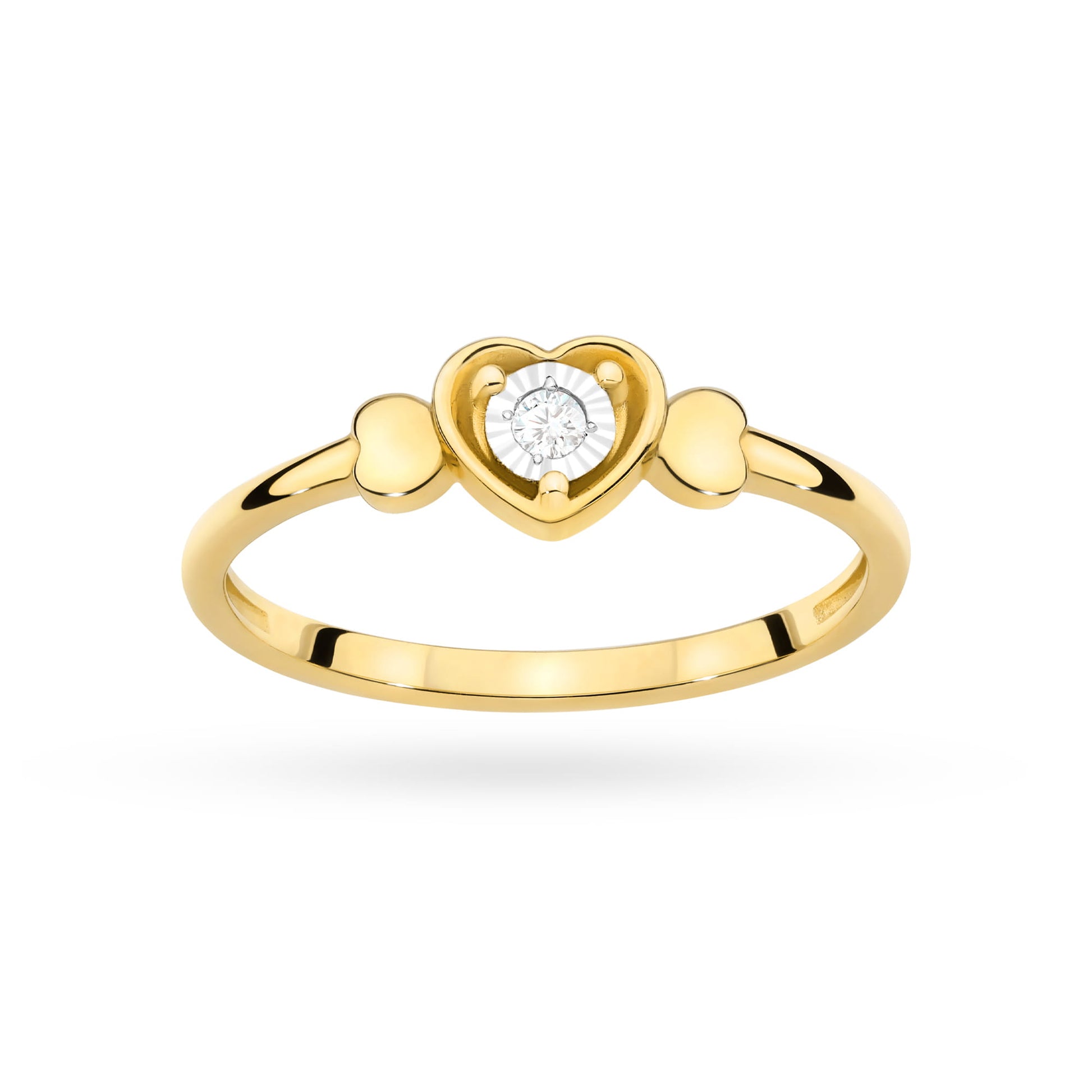 Inel Aur 9K cu Diamant Natural 0.03 ct