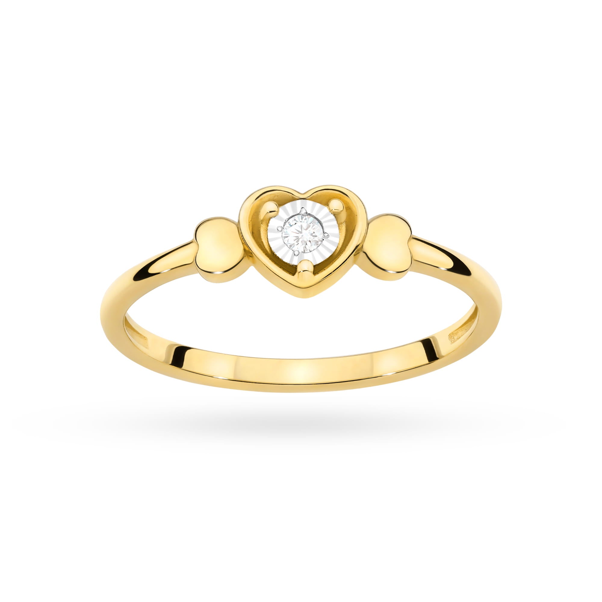 Inel Aur 9K cu Diamant Natural 0.03 ct