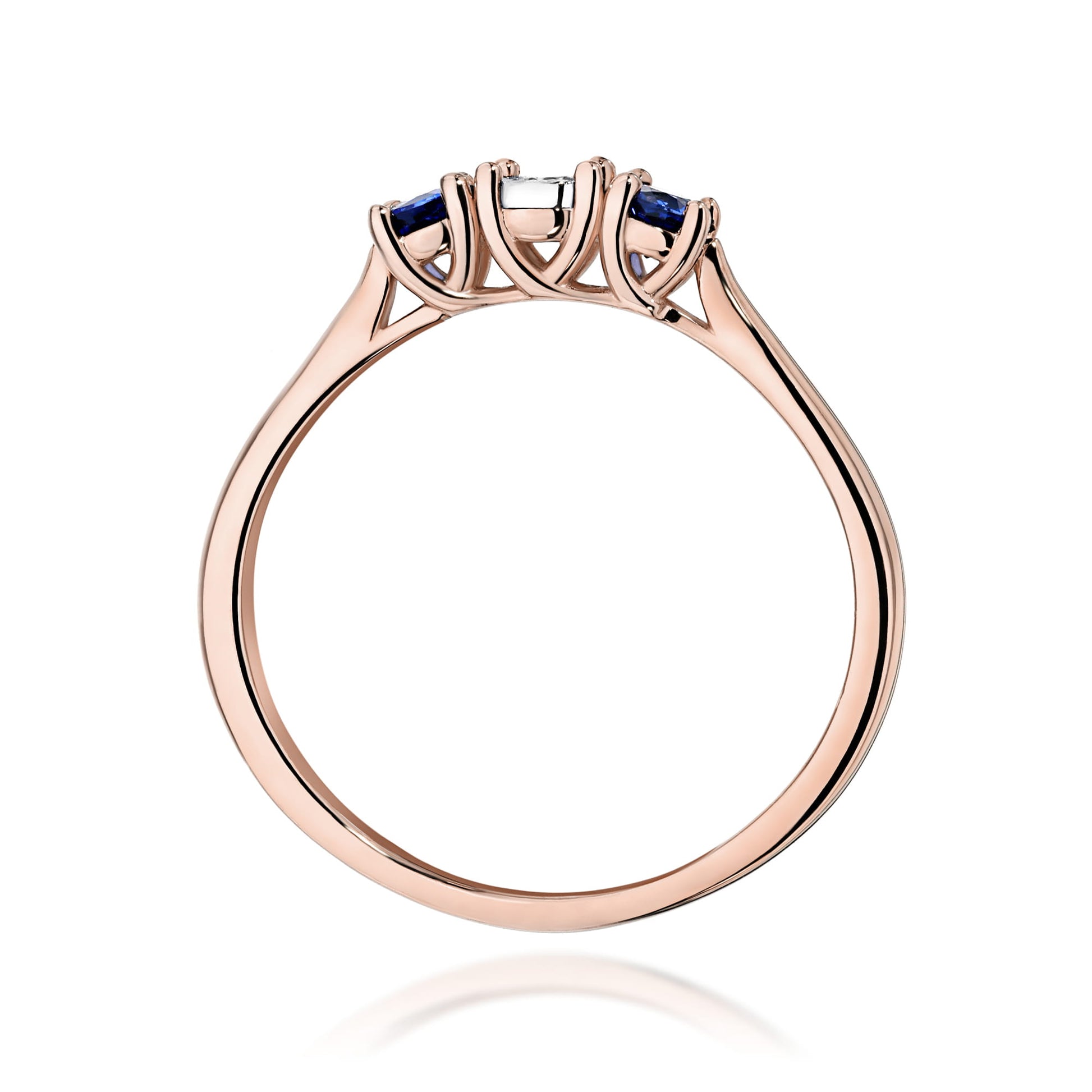 Inel Aur 14K Diamant 0,03ct și Safire