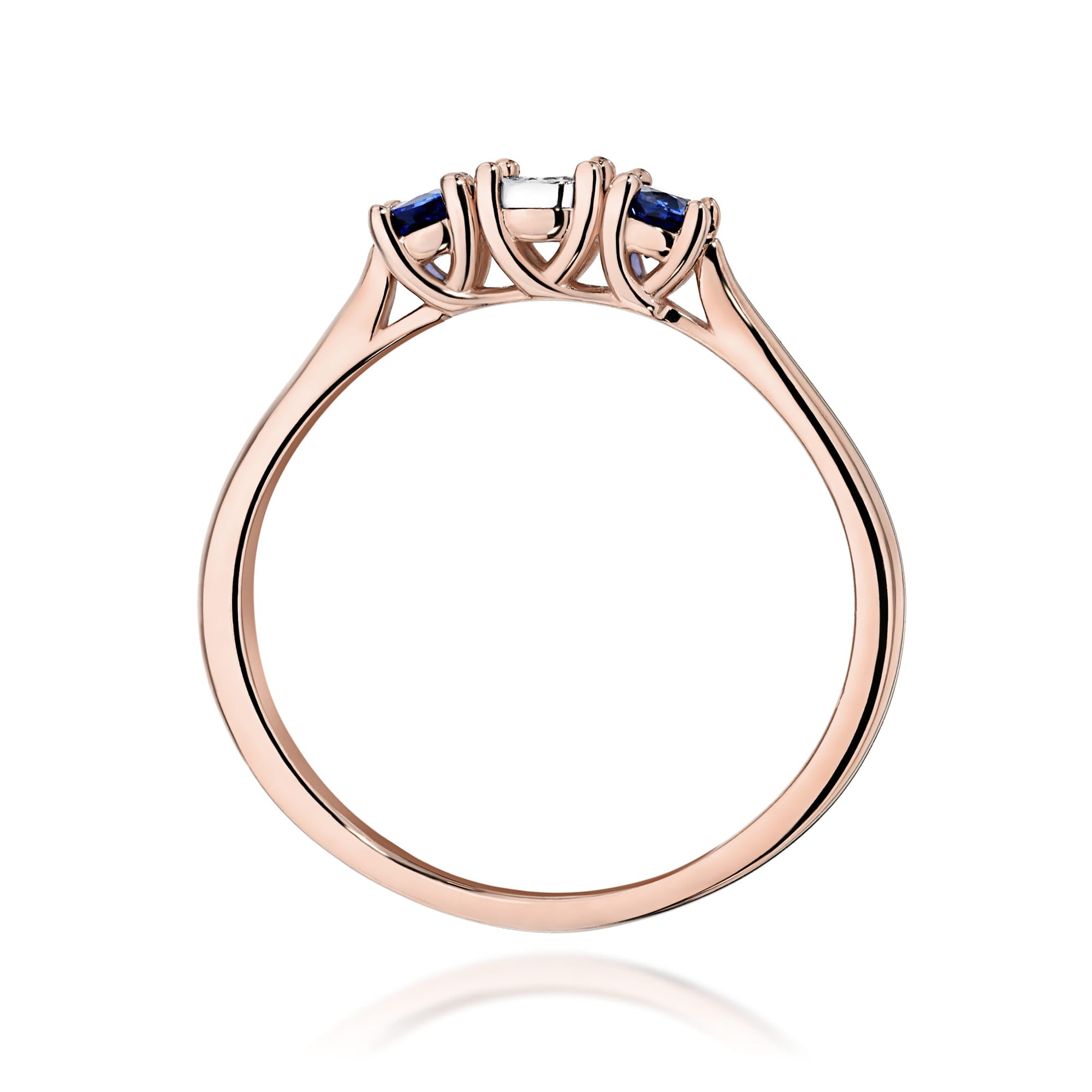 Inel Aur 14K Diamant 0,03ct și Safire